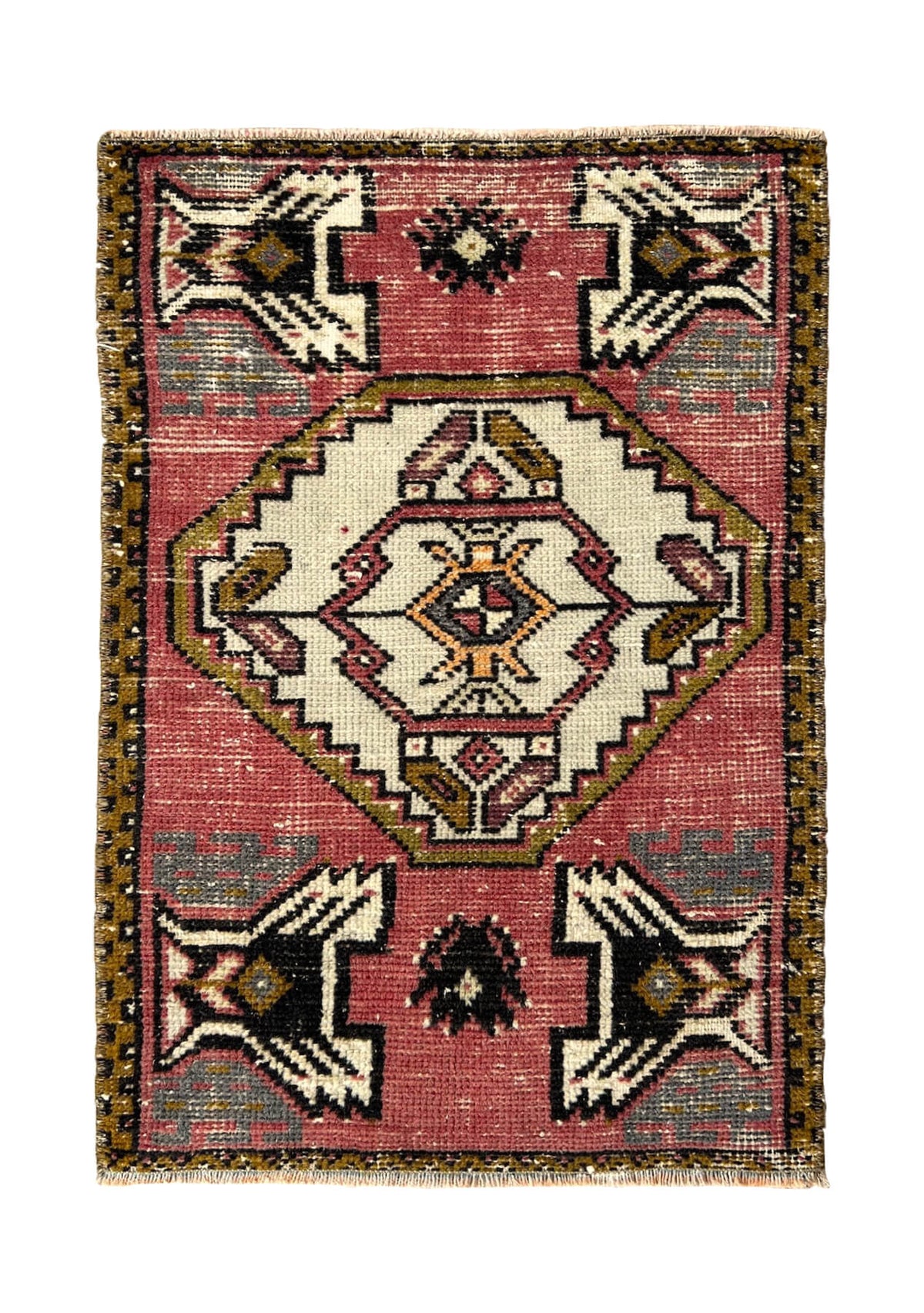 Zaria - Vintage Mini Pink Area Rug - kudenrugs