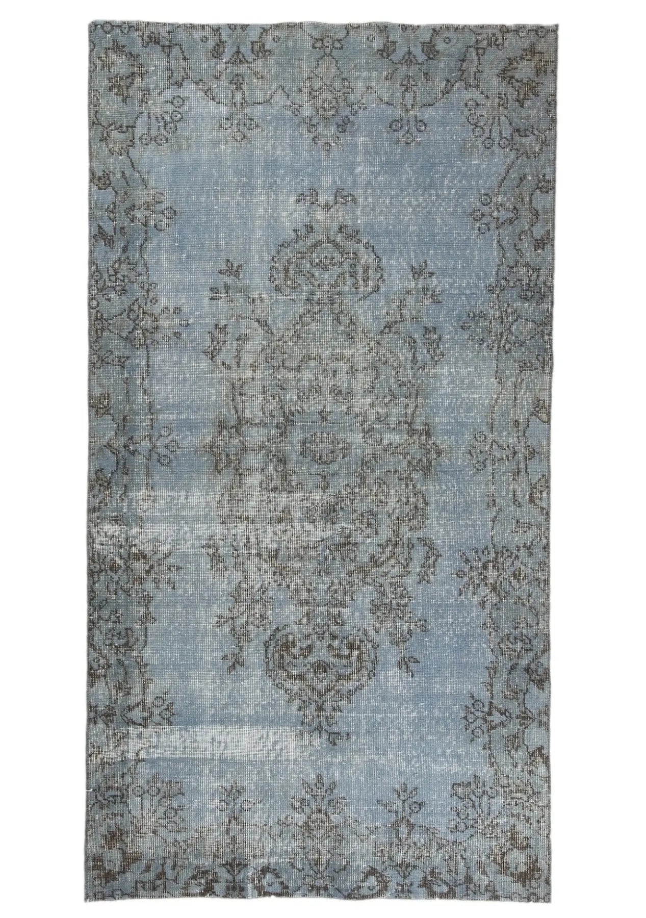 Zariah - Vintage Blue Overdyed Rug - kudenrugs