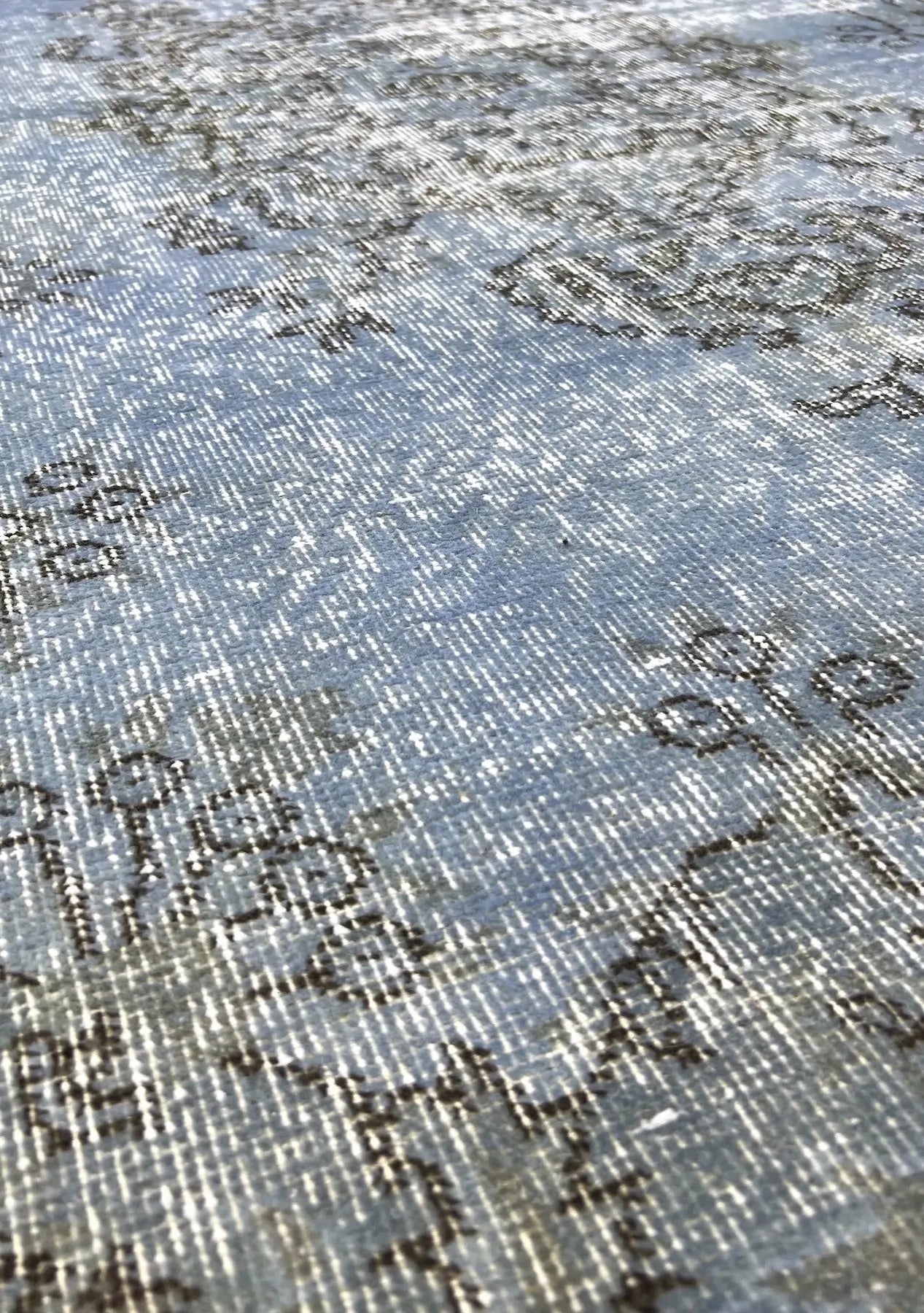 Zariah - Vintage Blue Overdyed Rug - kudenrugs