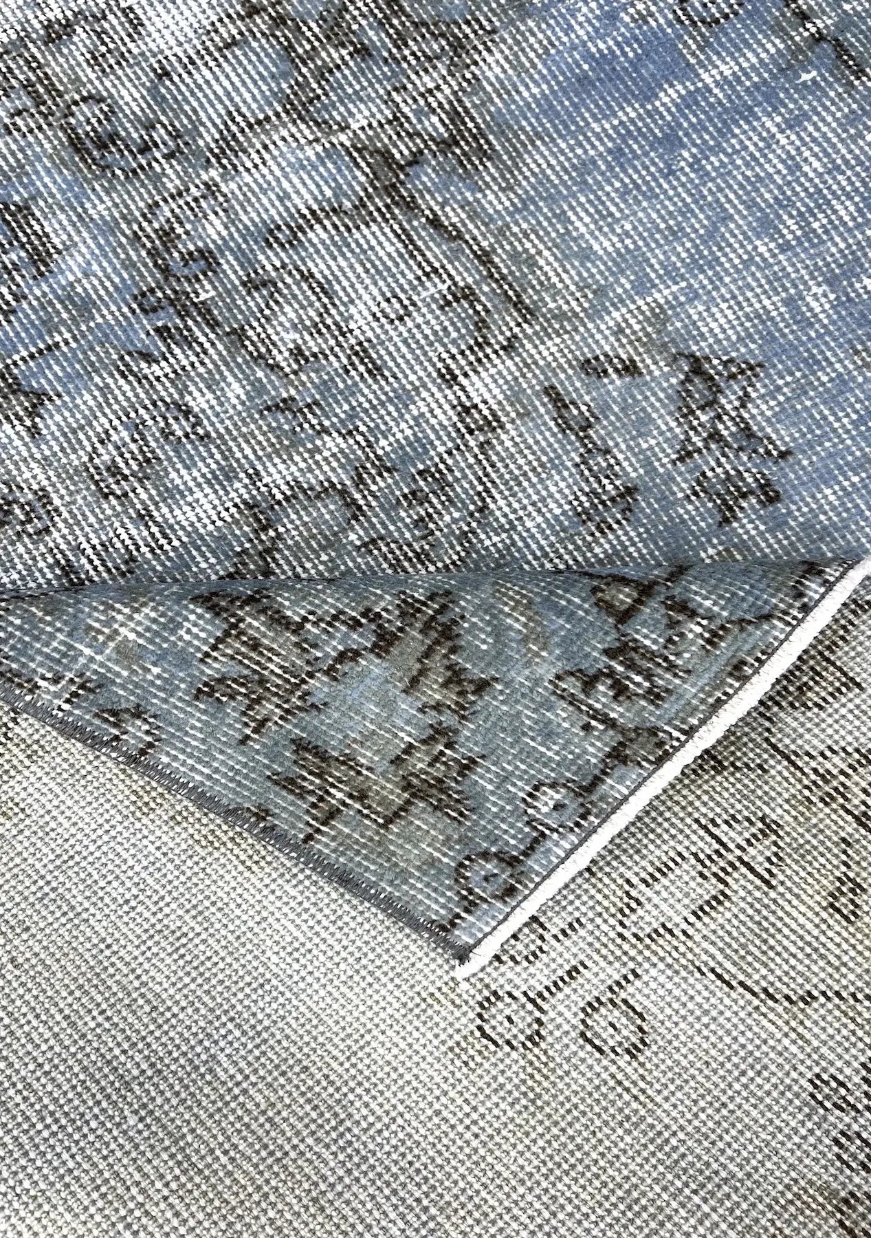Zariah - Vintage Blue Overdyed Rug - kudenrugs