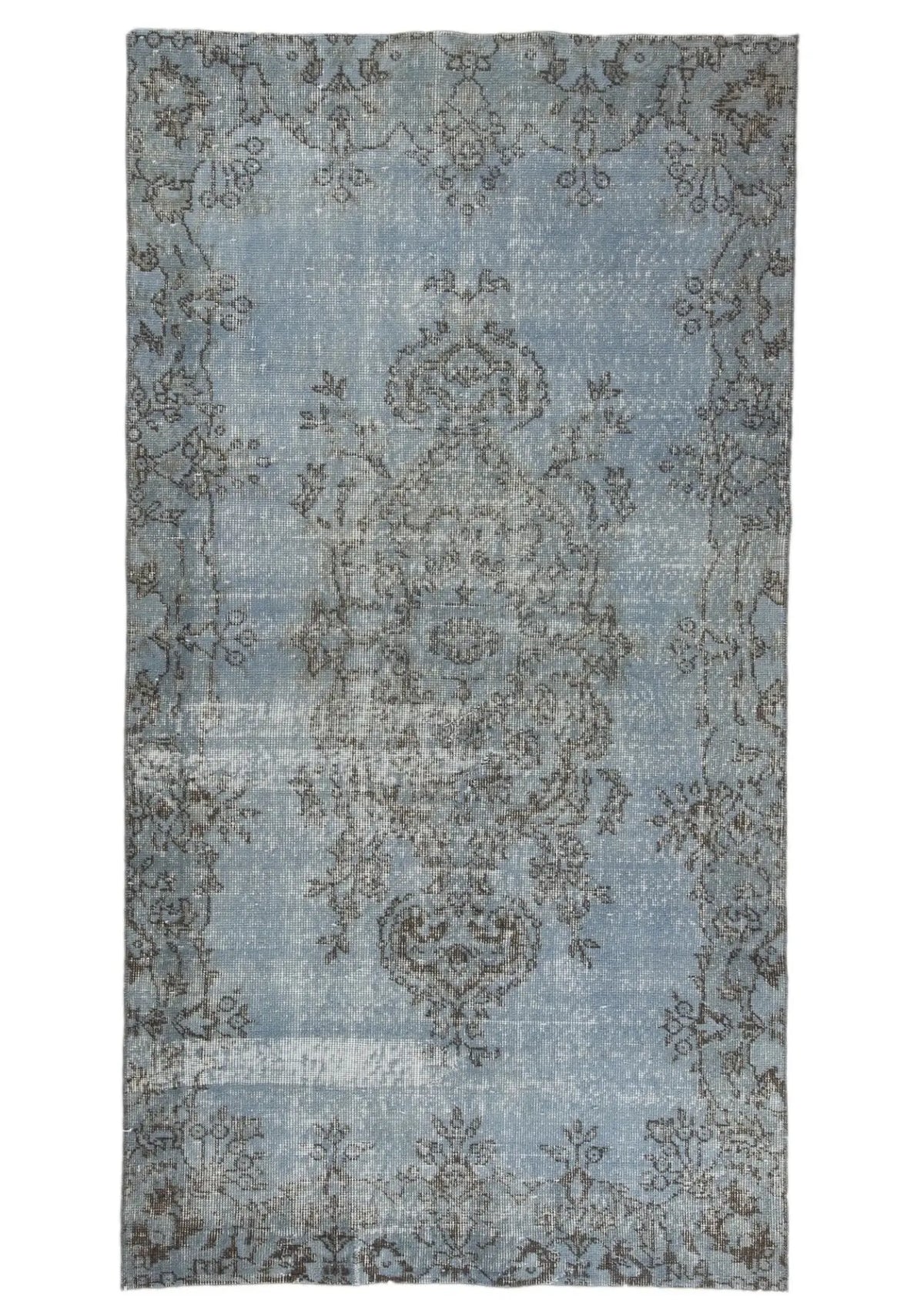 Zariah - Vintage Blue Overdyed Rug - kudenrugs