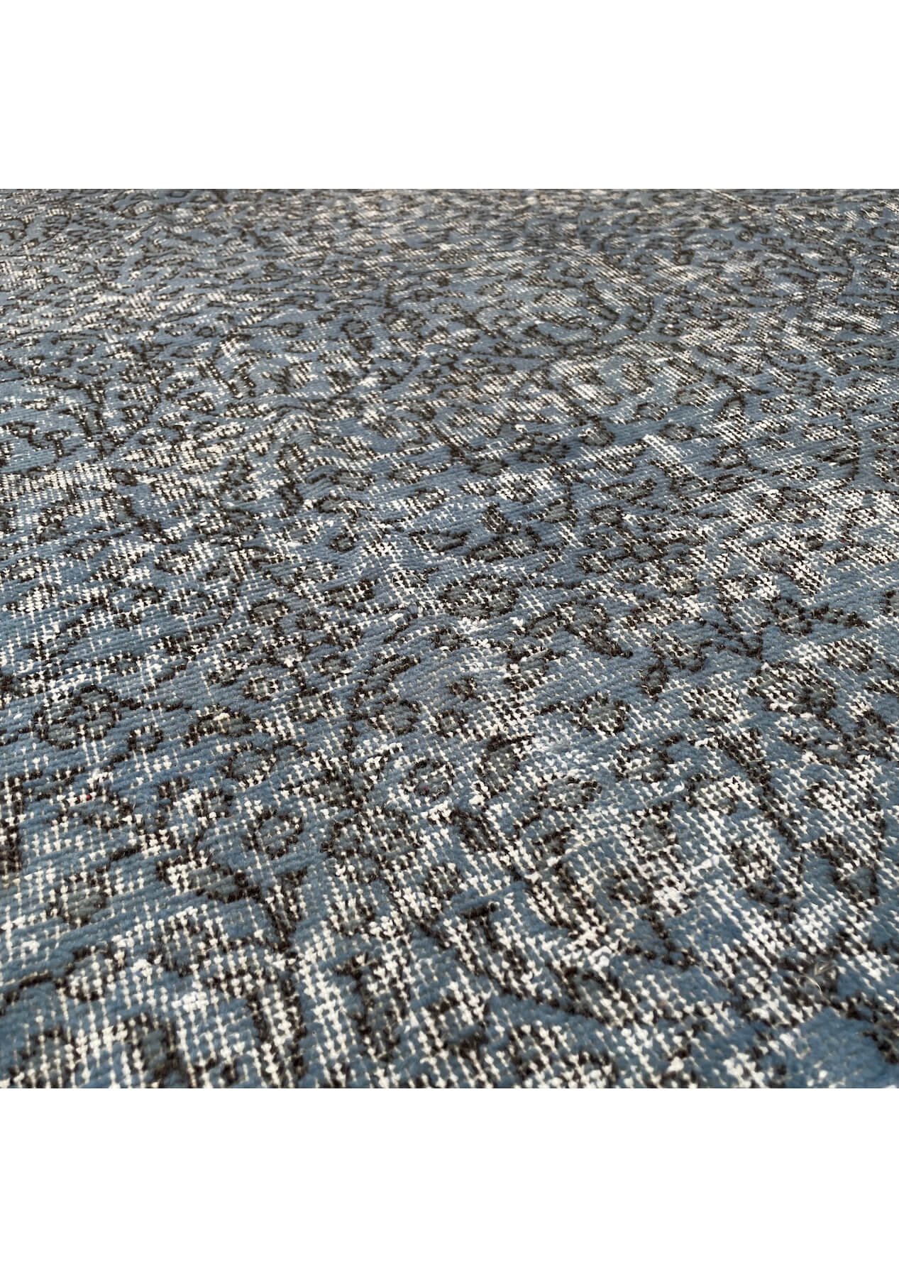 Zoey - Vintage Blue Overdyed Rug - kudenrugs