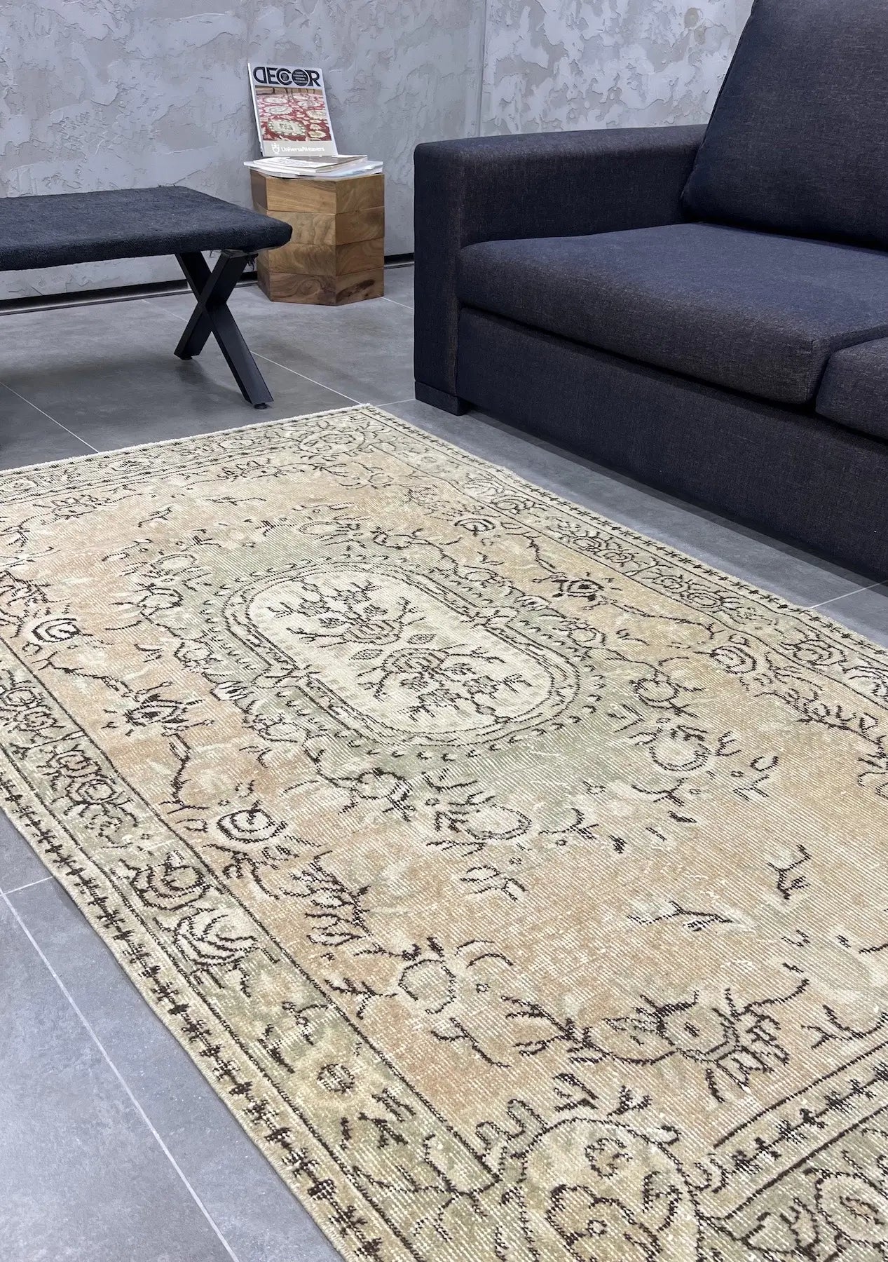 Zuri - Vintage Orange Antique Washed Rug - kudenrugs