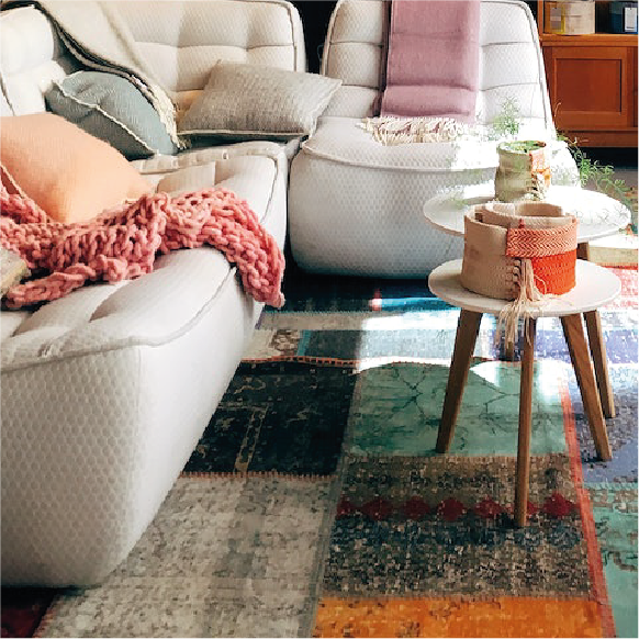 ラグ・カーペット Vintage Dead Stock Fabric Patchwork Rug Vintage Dead Stock Fabric Patchwork Rug