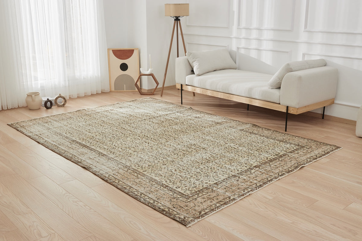 Aaliyah | Beige Elegance | Authentic Antique washed Carpet | Kuden Rugs