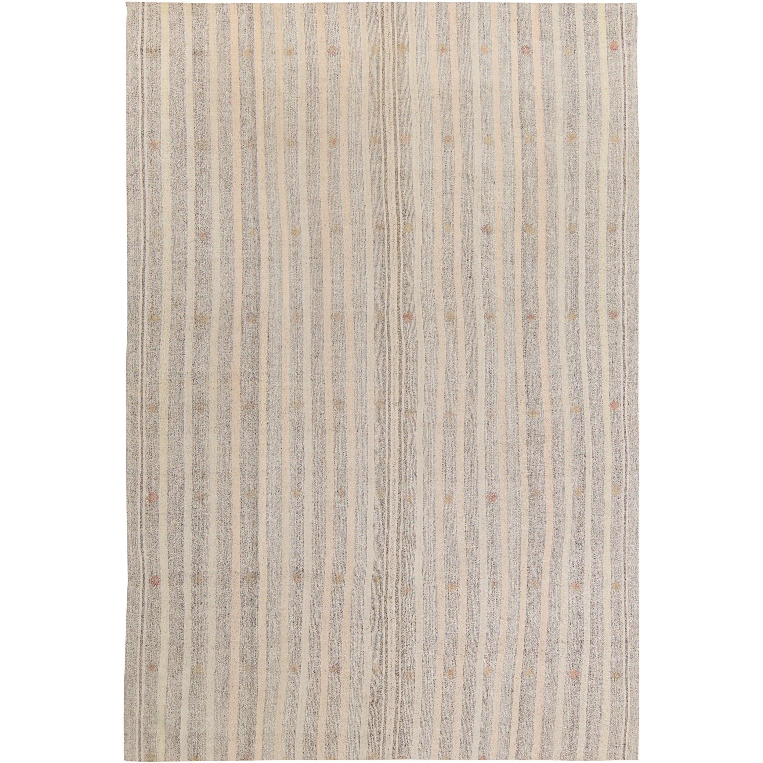 Adelphia: A Pristine White Vintage Turkish Goathair Kilim Rug | Kuden Rugs