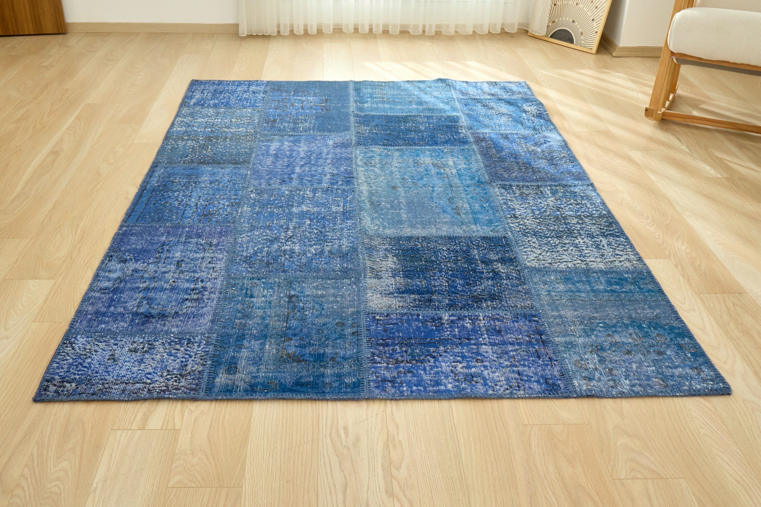 Blue Rug, Area Rug, Turkish Rug / 4 x 6.3 ft / Vintage Rug / Oushak Rug / Saloon Rug, Designer Rug, Nomadic popular Rug, Living Room Rug AO- 336