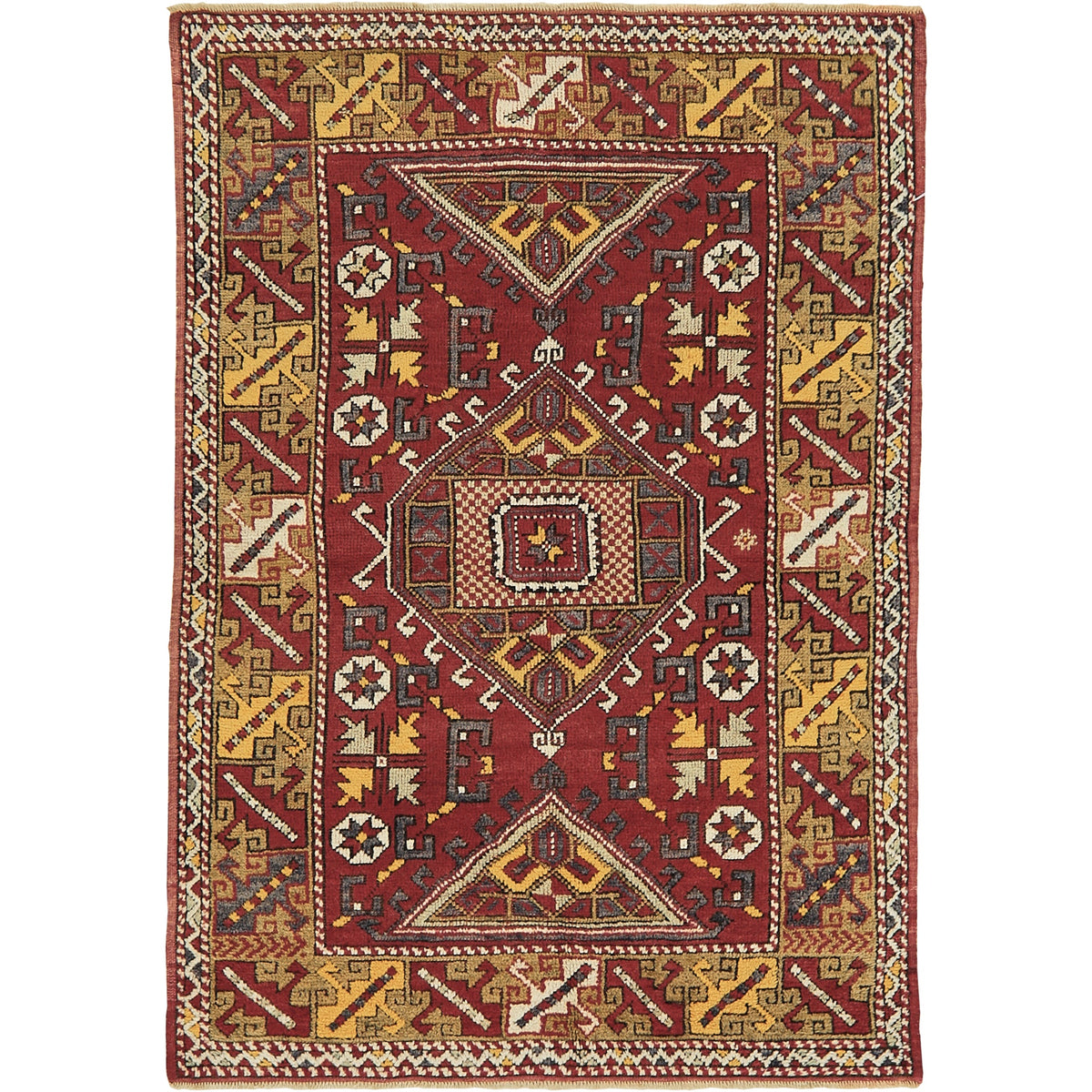 Agnies | Rich Red Intricacy | Vintage Turkish Small Rug | Kuden Rugs