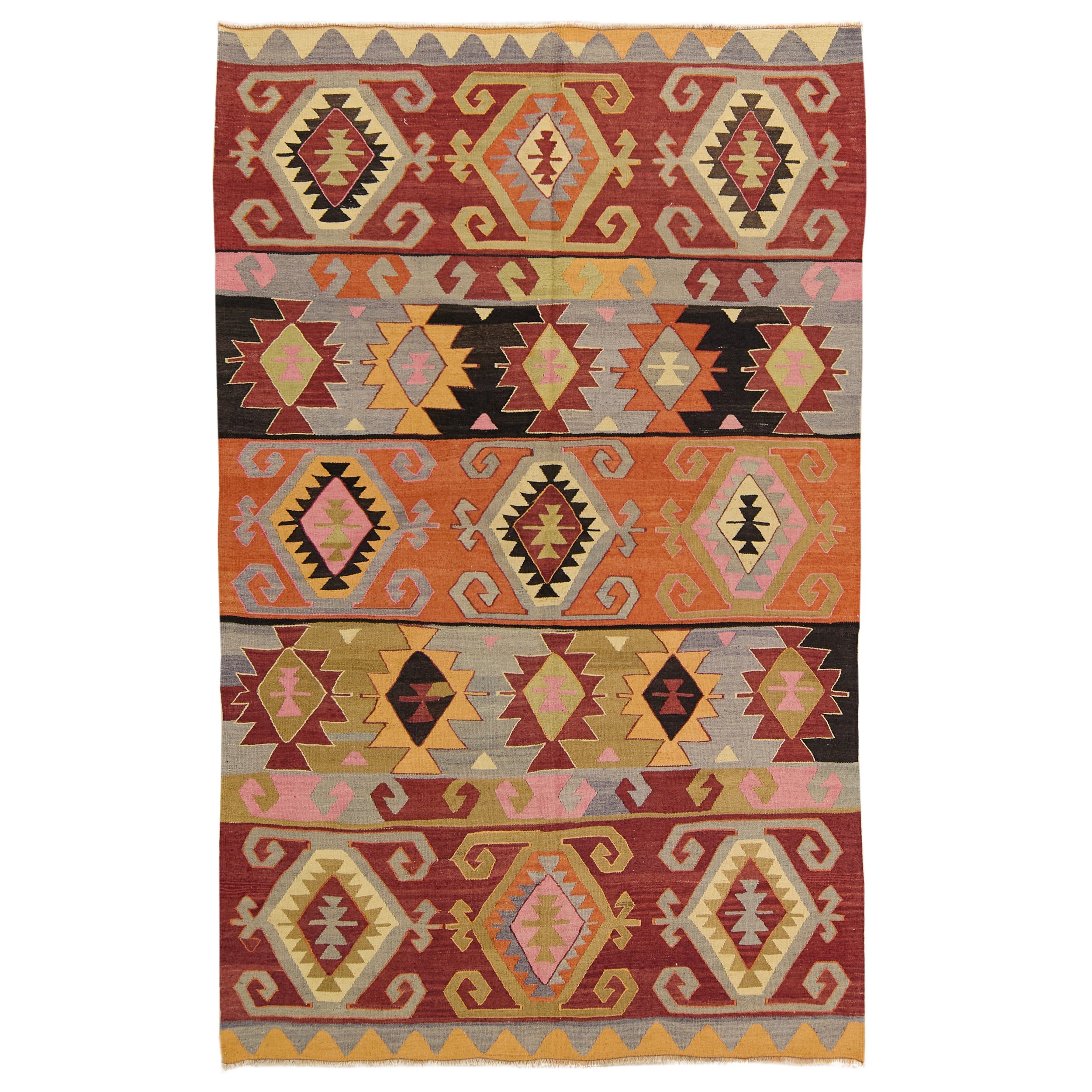 Turkish Kilim Rug, Floral deals Kilim Rug, Kitchen Kilim Rug, Bohemian Kilim , Turkey Rug, Livingroom Rug, Handmade Area Rug, 4.6 x 7.5 ft TR3237