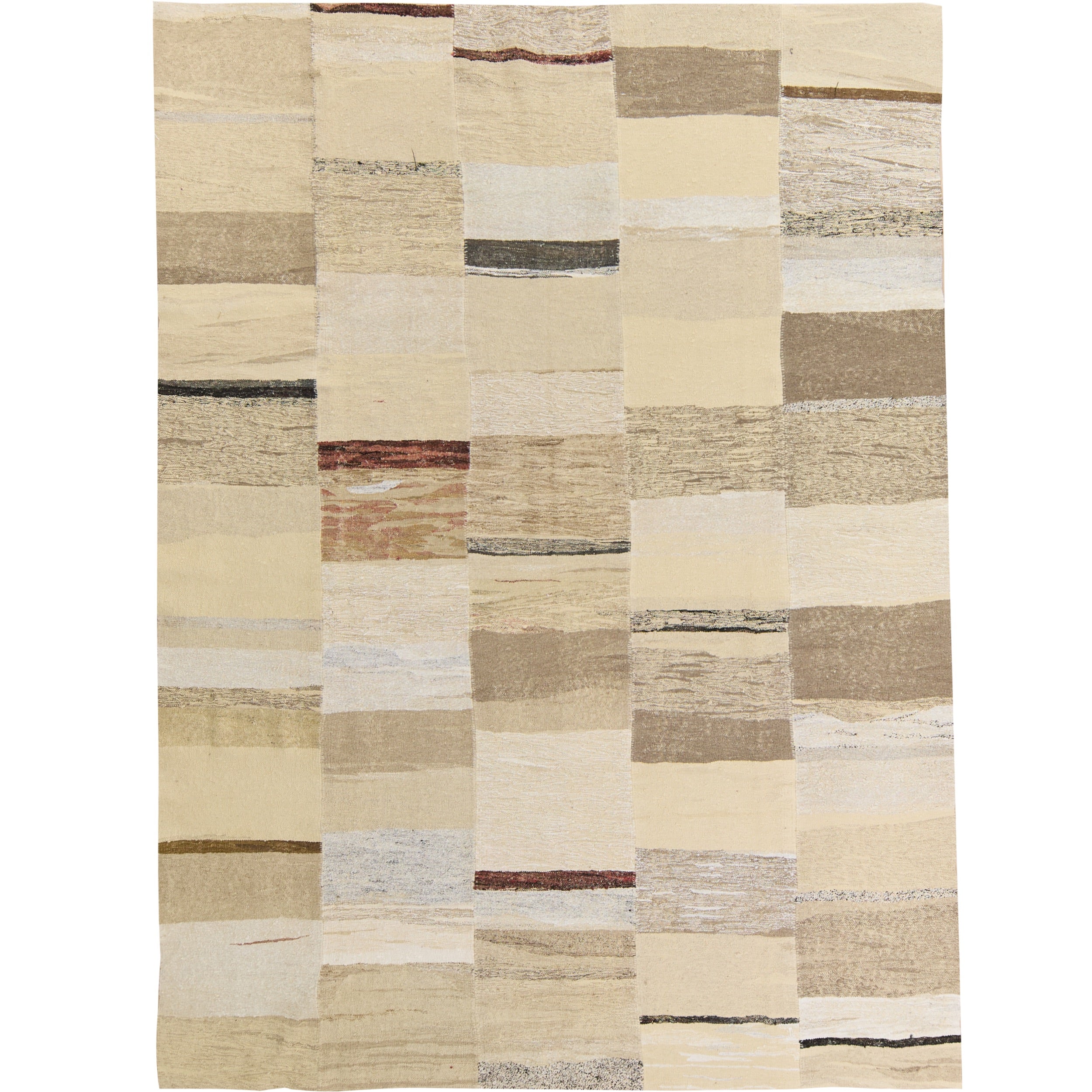 Alida: A Soft Beige Vintage Turkish Wool Hemp Rug | Kuden Rugs