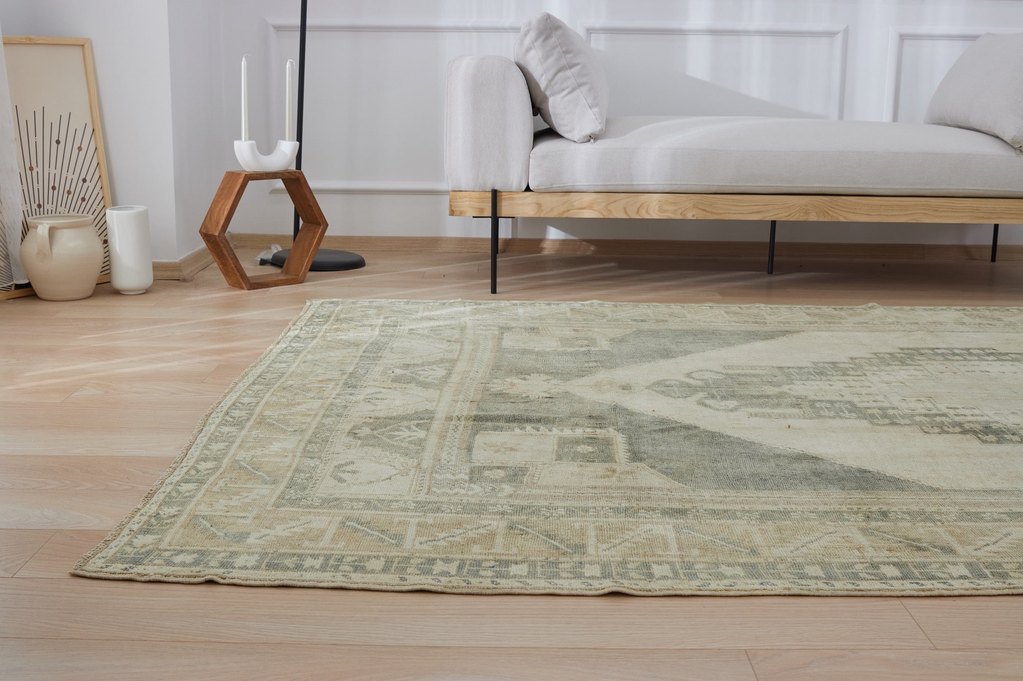 Aliya | Modern Vintage Fusion | Artisanal Geometric Carpet | Kuden Rugs