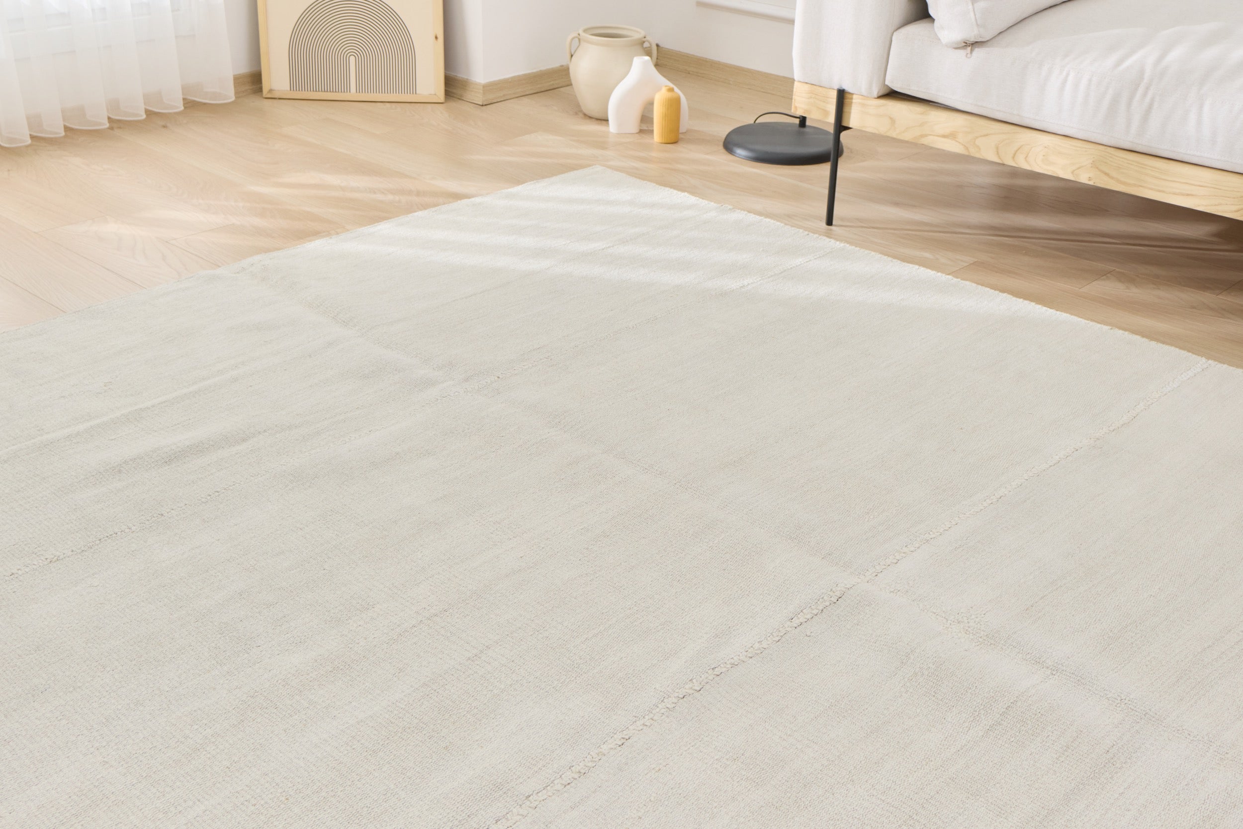 Allegra: An Expansive Turkish Hemp Rug with a Crisp, Clean Palette | Kuden Rugs