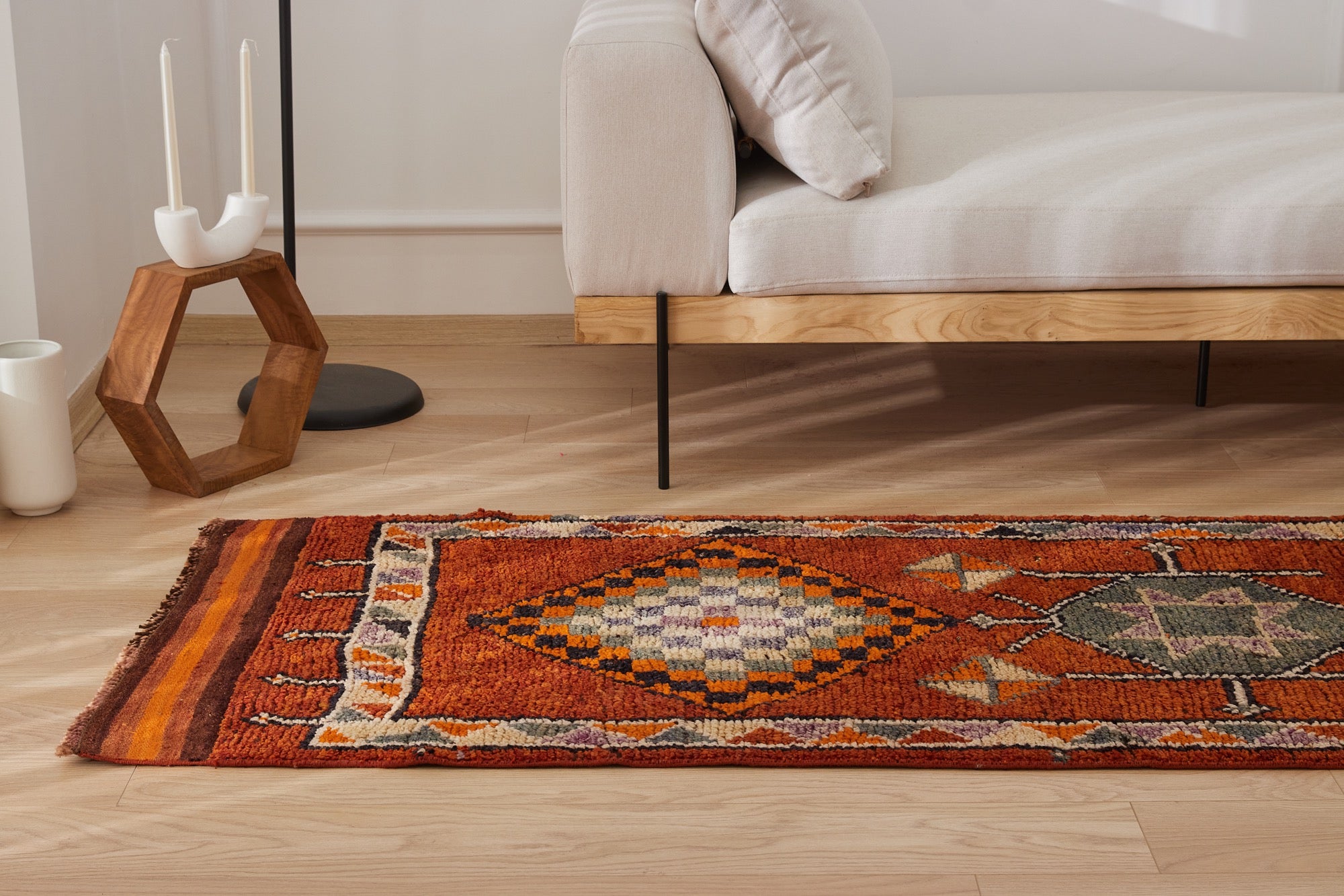 Allisonah | Modern Vintage Fusion | Artisanal Geometric Carpet | Kuden Rugs
