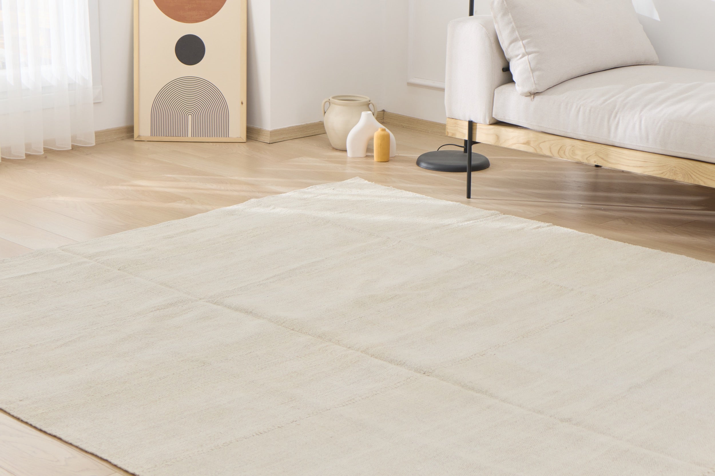 Alouette: An Expansive Turkish Hemp Rug with a Crisp, Clean Palette | Kuden Rugs