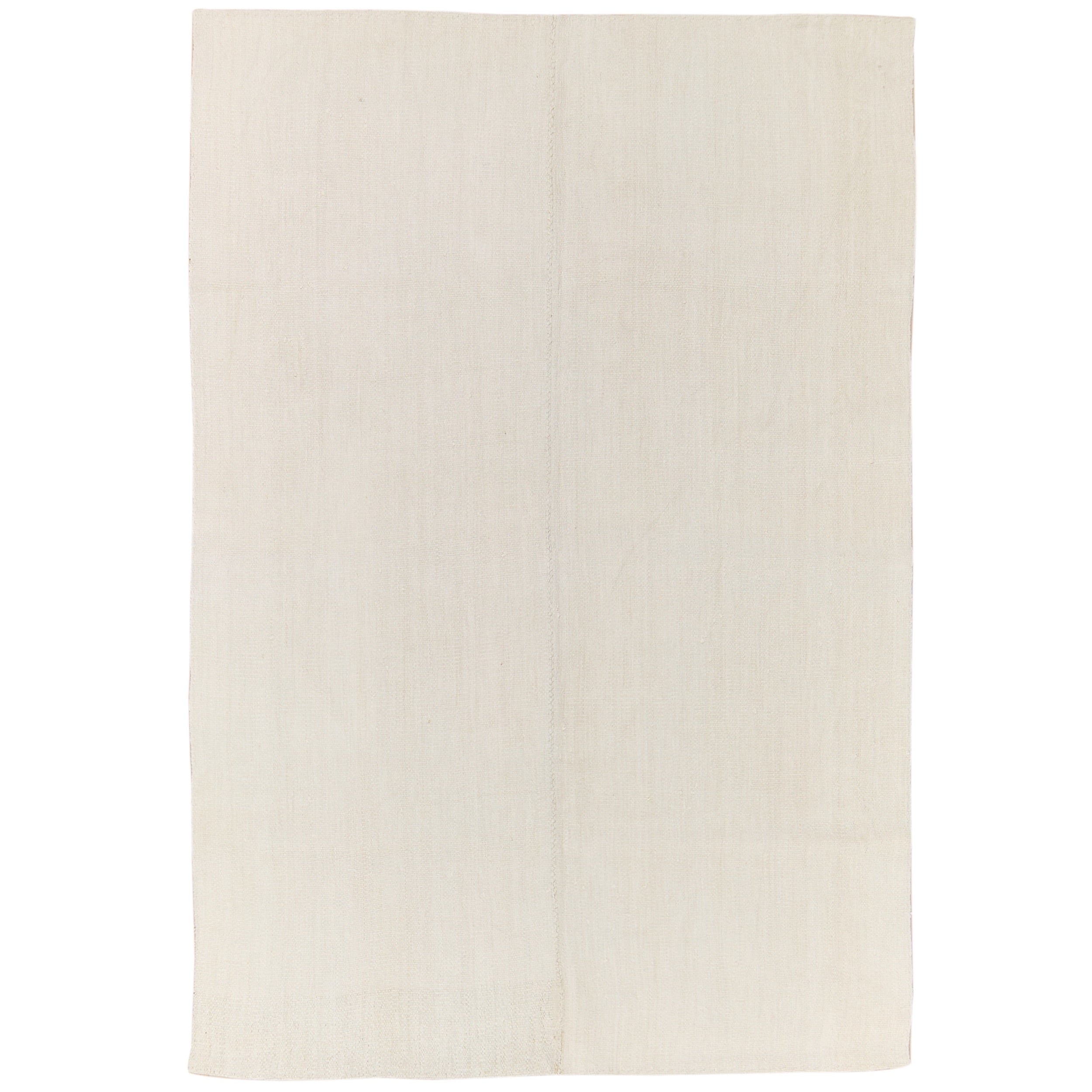 Amabel: A Pristine White Vintage Turkish Hemp Kilim Rug | Kuden Rugs