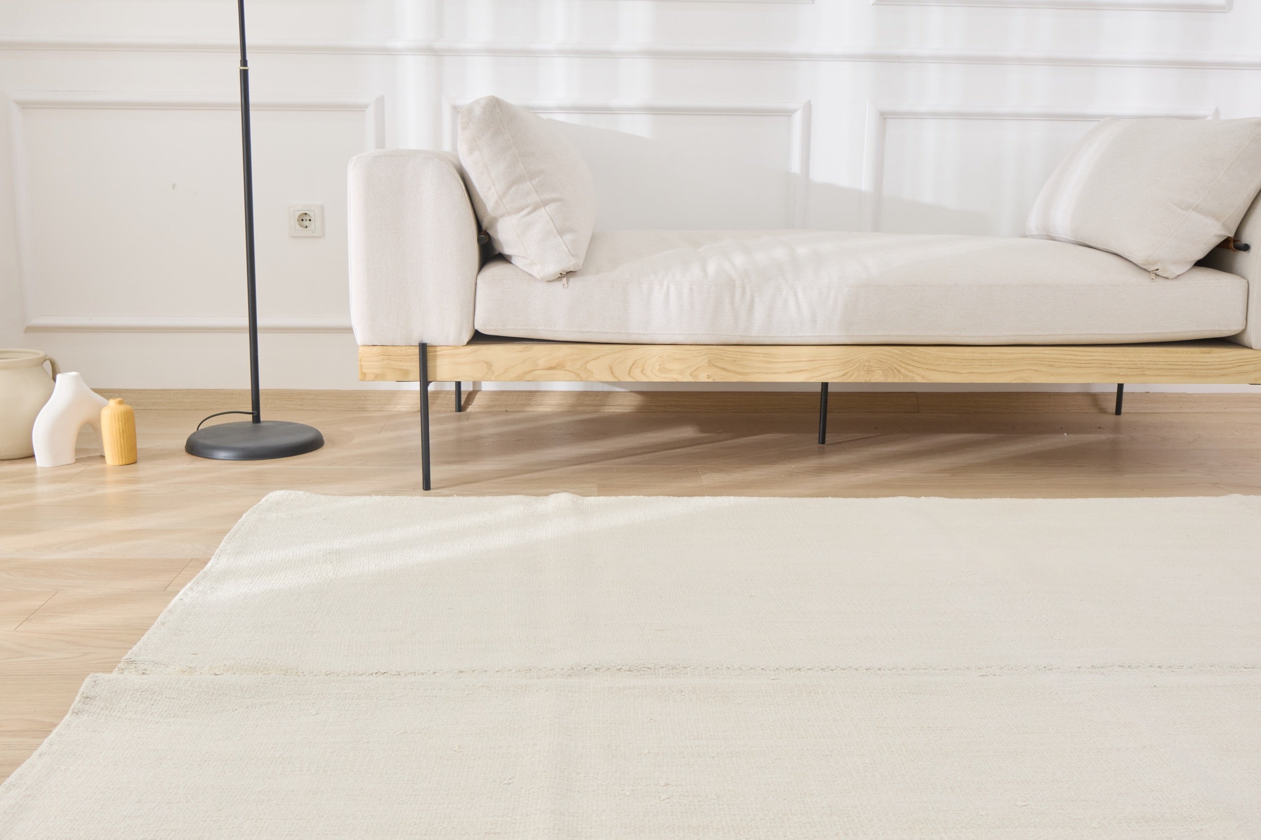 Step into a World of Purity with Amabel, a Low-Pile Turkish Rug | Kuden Rugs