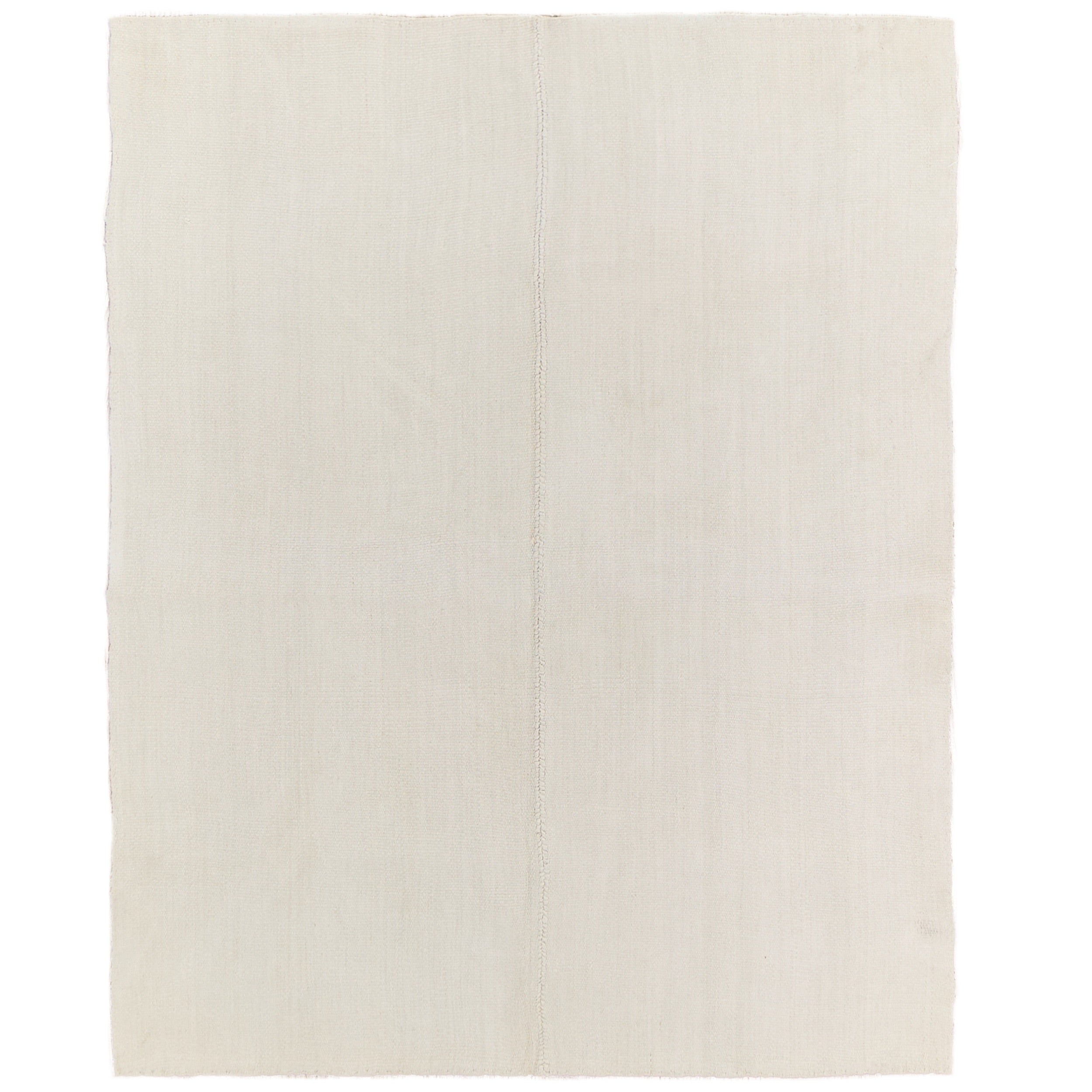 Amity: A Pristine White Vintage Turkish Hemp Kilim Rug | Kuden Rugs