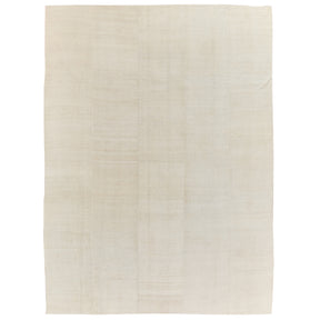 Andromeda: A Pristine White Vintage Turkish Hemp Kilim Rug of Impressive Size | Kuden Rugs