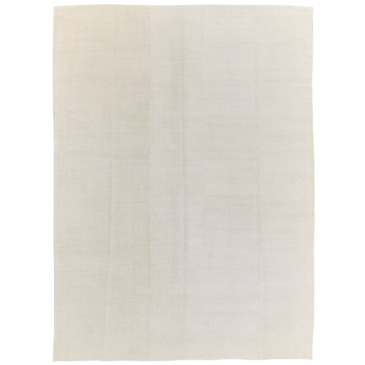 Anemone: A Pristine White Vintage Turkish Hemp Kilim Rug of Impressive Size | Kuden Rugs