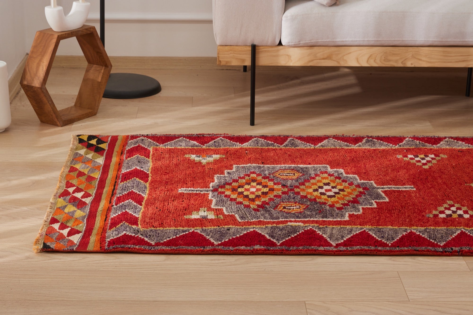Annalise | Modern Vintage Fusion | Artisanal Geometric Carpet | Kuden Rugs