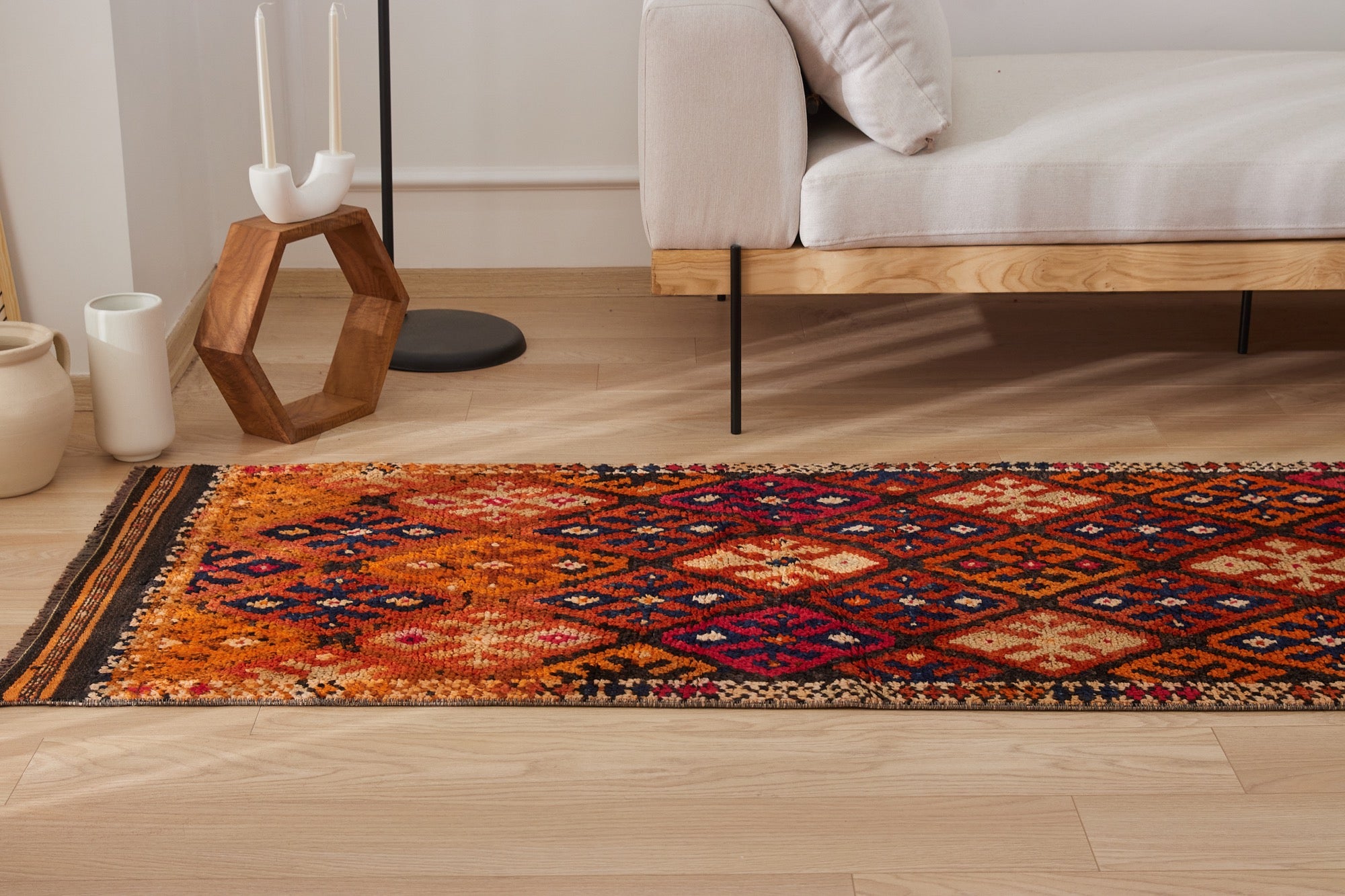 Anne | Modern Vintage Fusion | Artisanal Geometric Carpet | Kuden Rugs