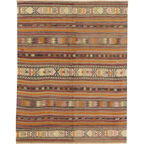 Arabella: A Mesmerizing Multicolored Vintage Turkish Wool Kilim Rug | Kuden Rugs