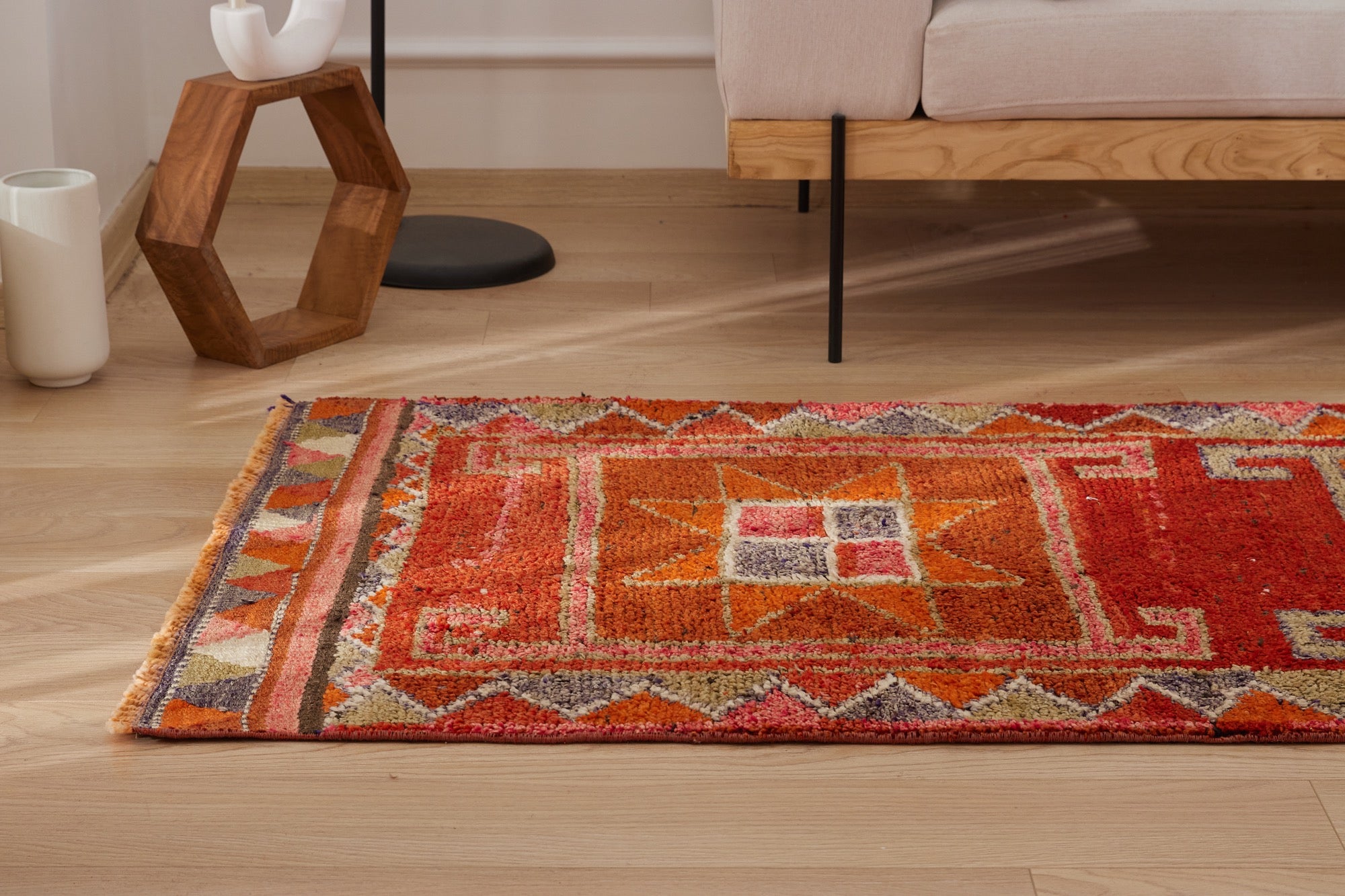 Ardon | Modern Vintage Fusion | Artisanal Geometric Carpet | Kuden Rugs