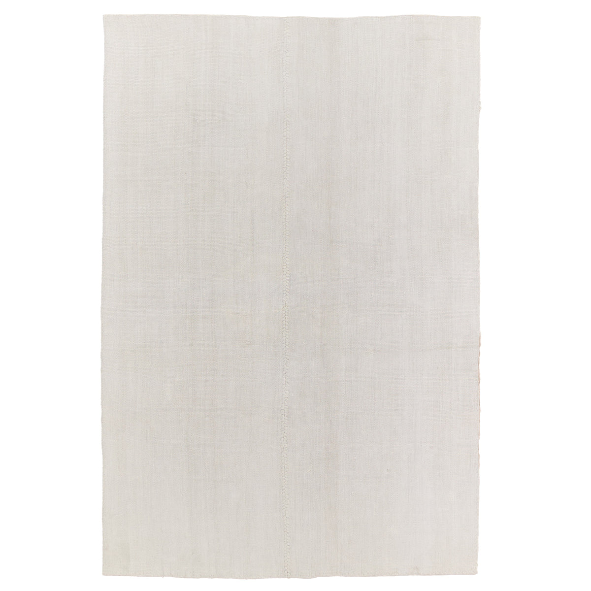 Arlington: A Pristine White Vintage Turkish Hemp Kilim Rug | Kuden Rugs