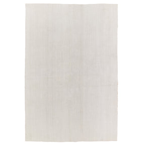 Arlington: A Pristine White Vintage Turkish Hemp Kilim Rug | Kuden Rugs