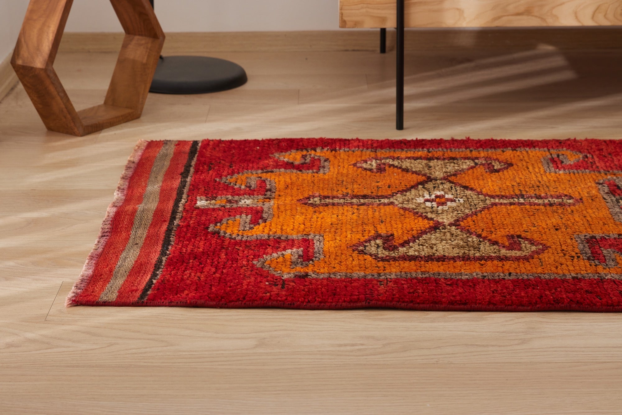 Armani | Modern Vintage Fusion | Artisanal Geometric Carpet | Kuden Rugs