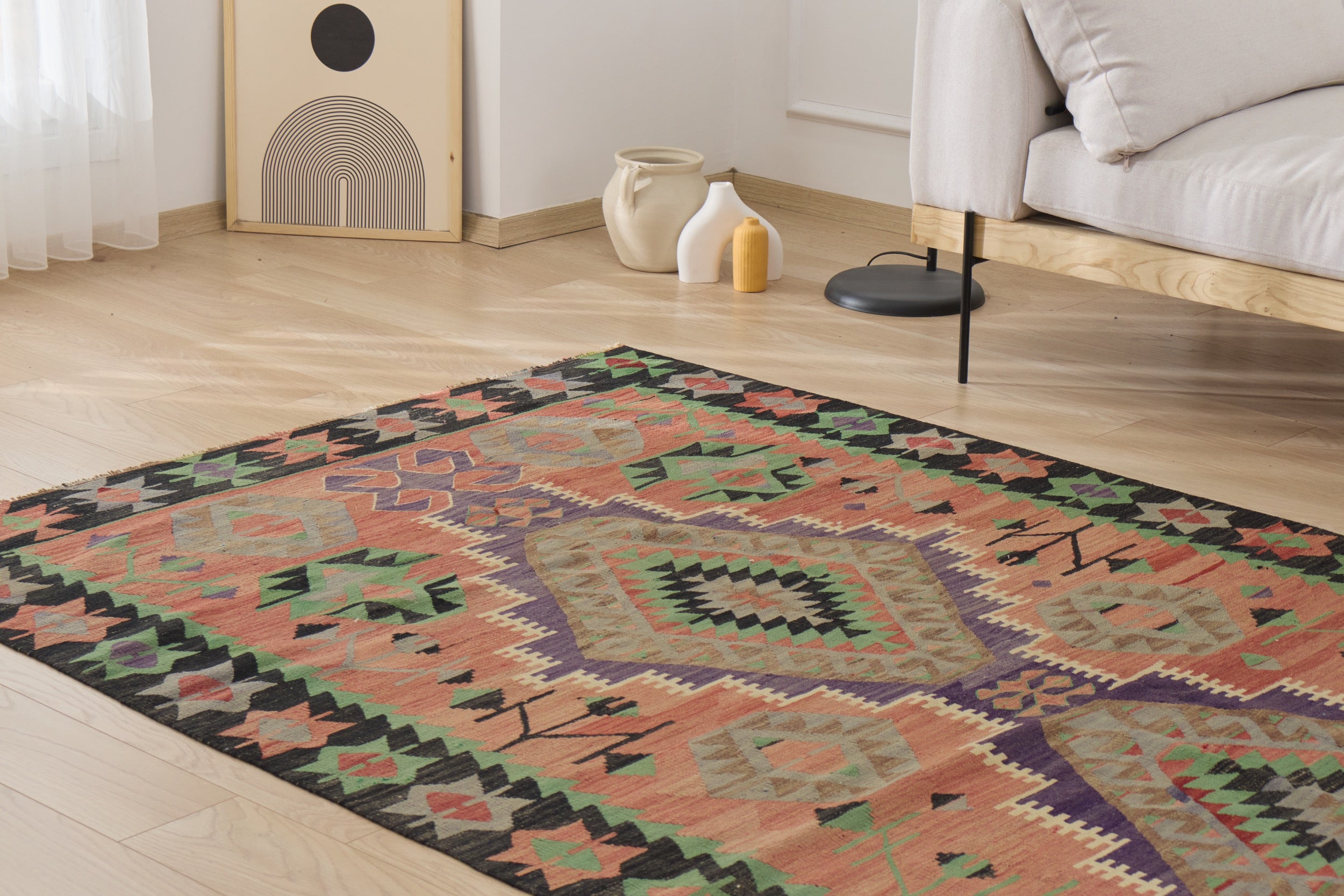 Aruni: A unique Turkish carpet with vibrant multi-color tones. | Kuden Rugs