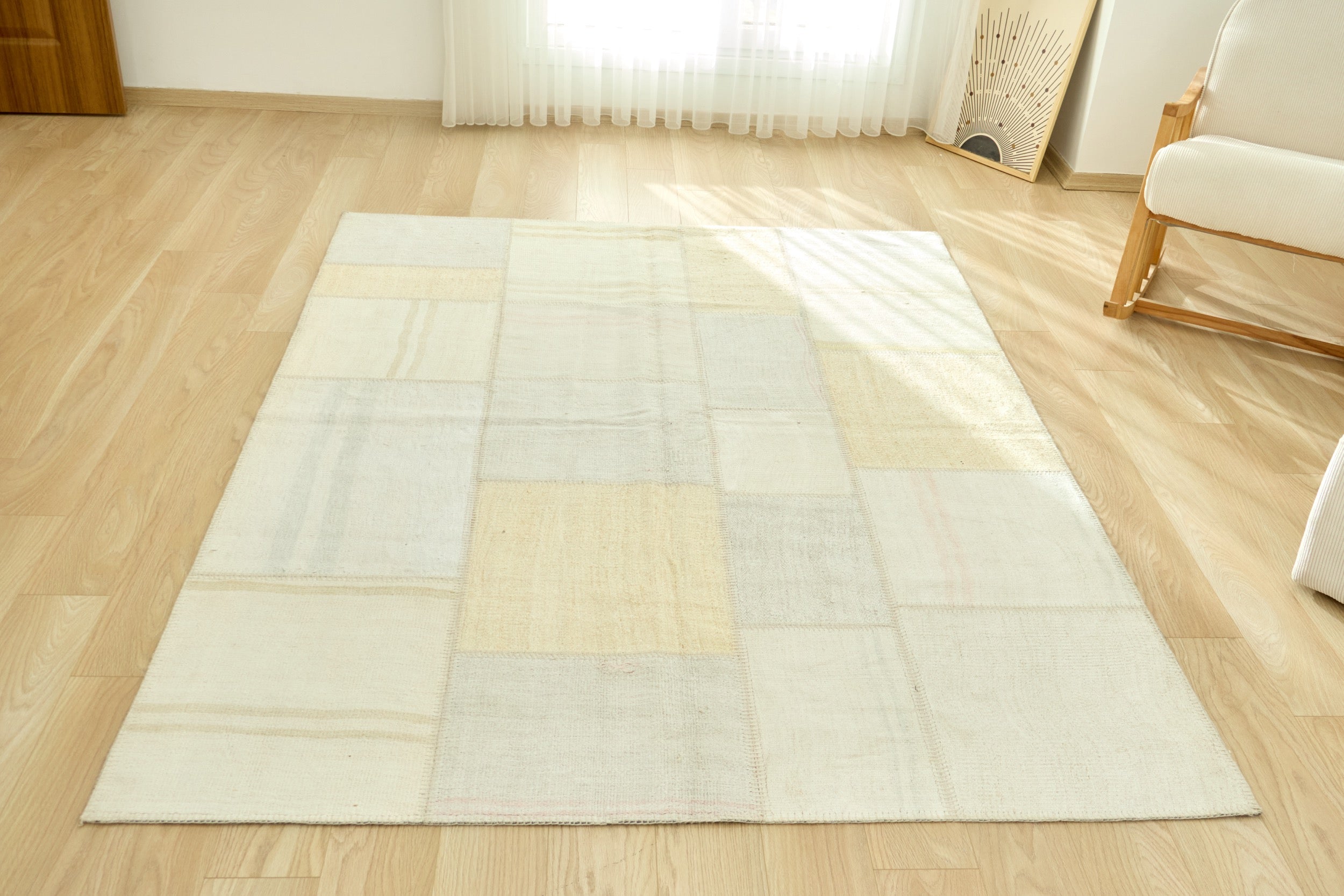 Beige Overdyed Rug, 2'7 x 3'9 FT / 80 x 115 discount CM, Vintage Turkish Rug, Wool Area Rug, Living Room Rug, Oushak Rug, Boho Decor, 13336