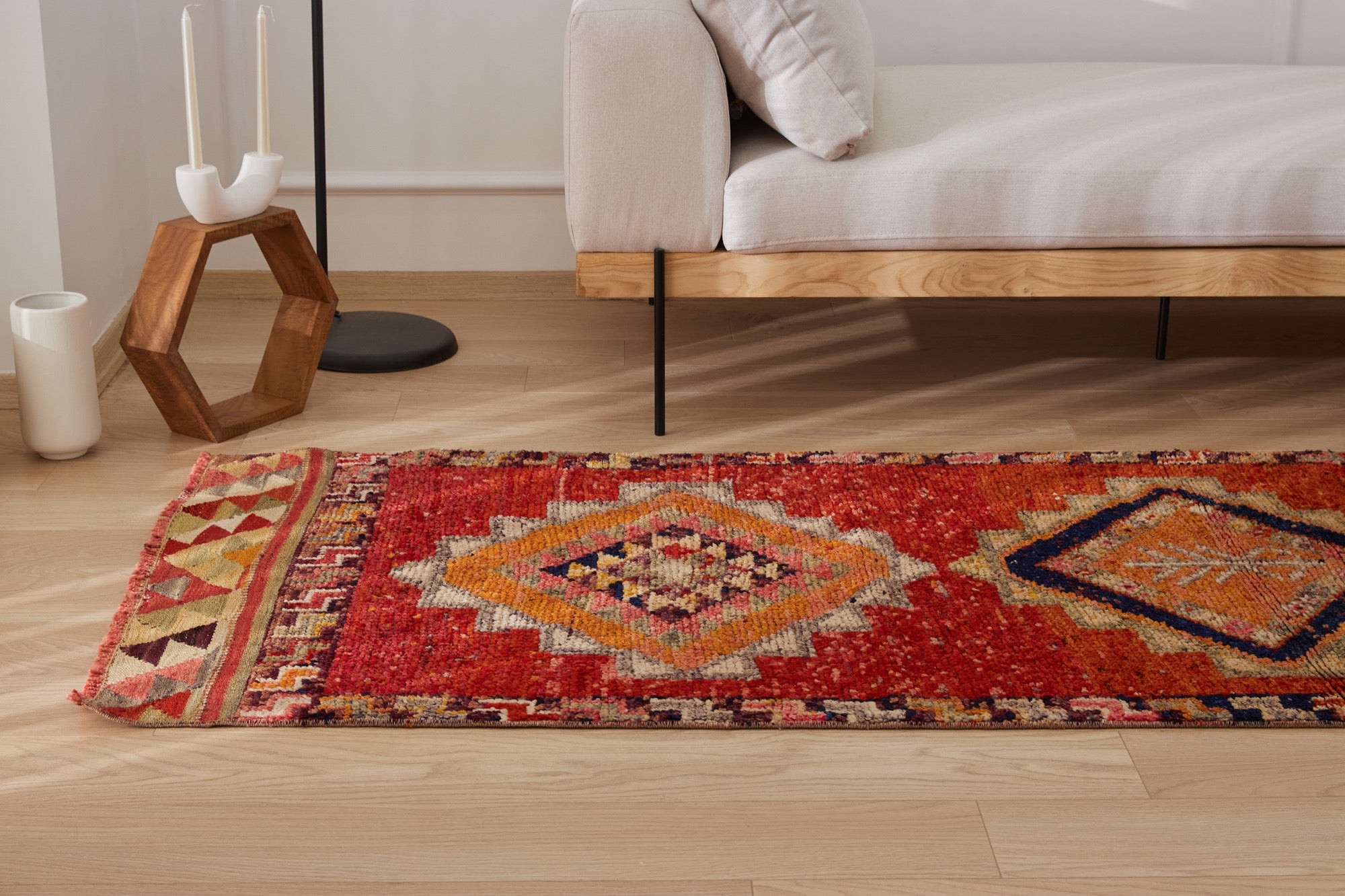 Avalee | Modern Vintage Fusion | Artisanal Geometric Carpet | Kuden Rugs