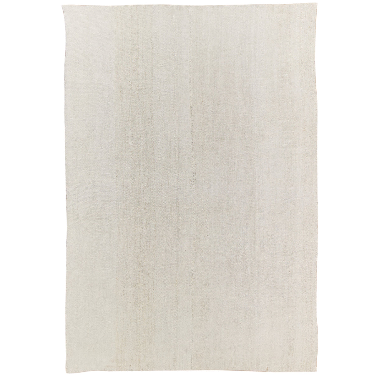 Avital: A Pristine White Vintage Turkish Hemp Kilim Rug | Kuden Rugs