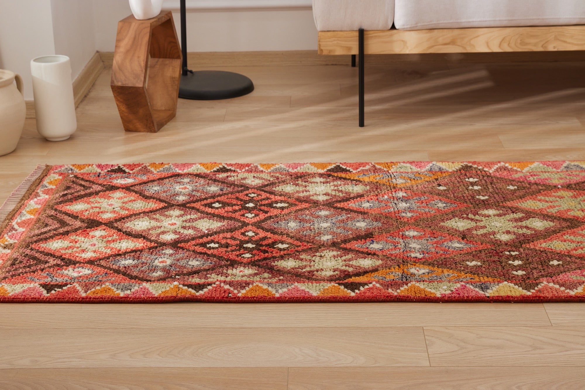 3' x 13' Vintage Turkish Runner Rug, Pink - Avrilett | Kuden