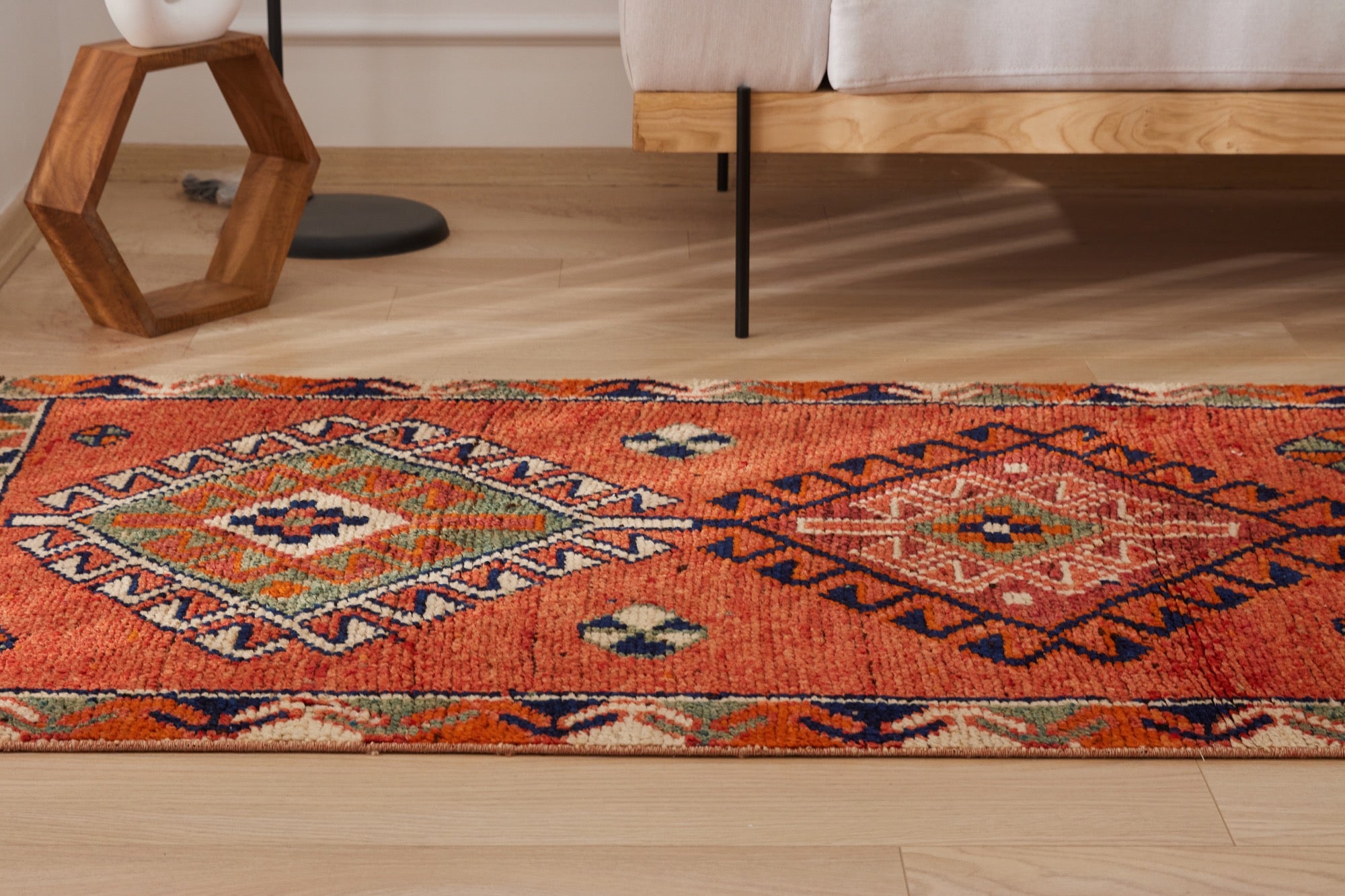 Ayesha | Modern Vintage Fusion | Artisanal Geometric Carpet | Kuden Rugs