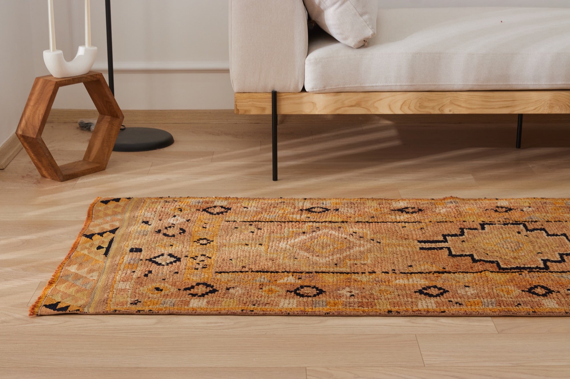 Baara | Modern Vintage Fusion | Artisanal Geometric Carpet | Kuden Rugs