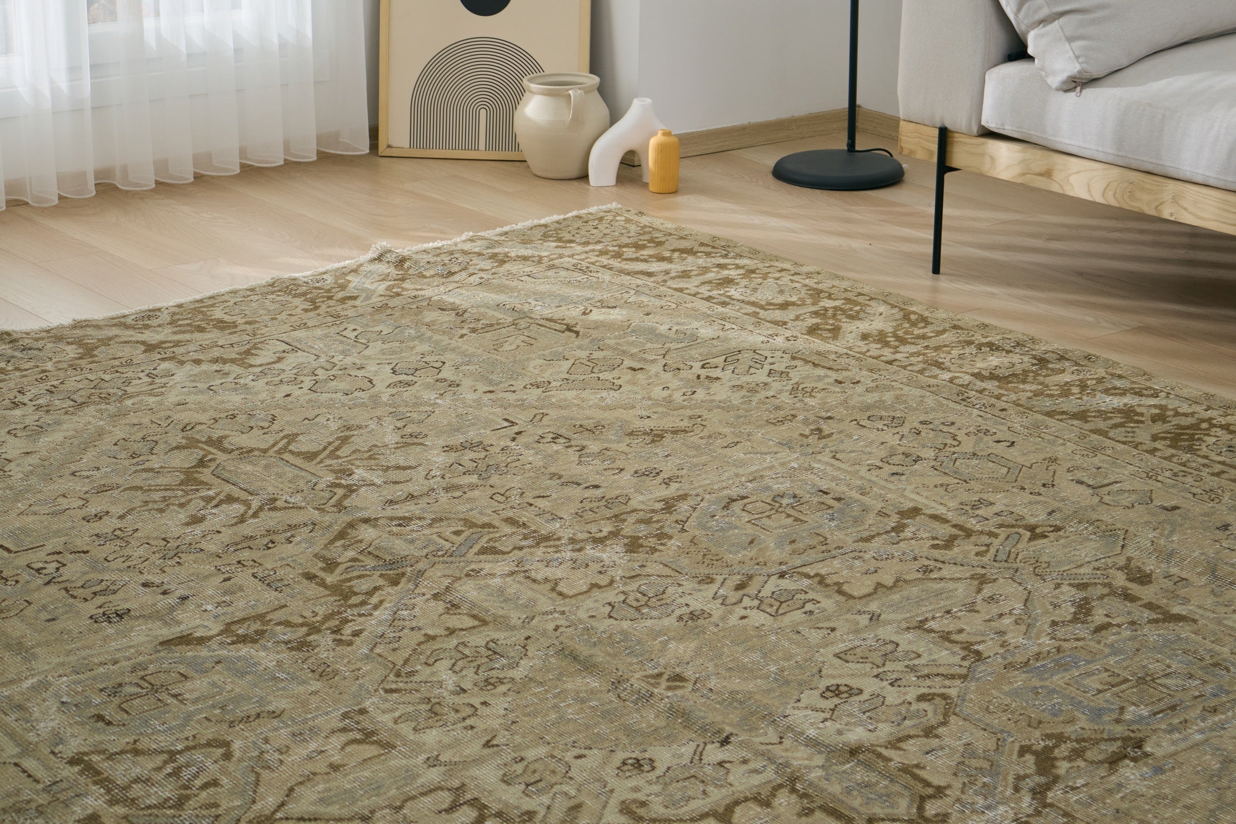 Ballinda - Beige Medallion Elegance | Kuden Rugs