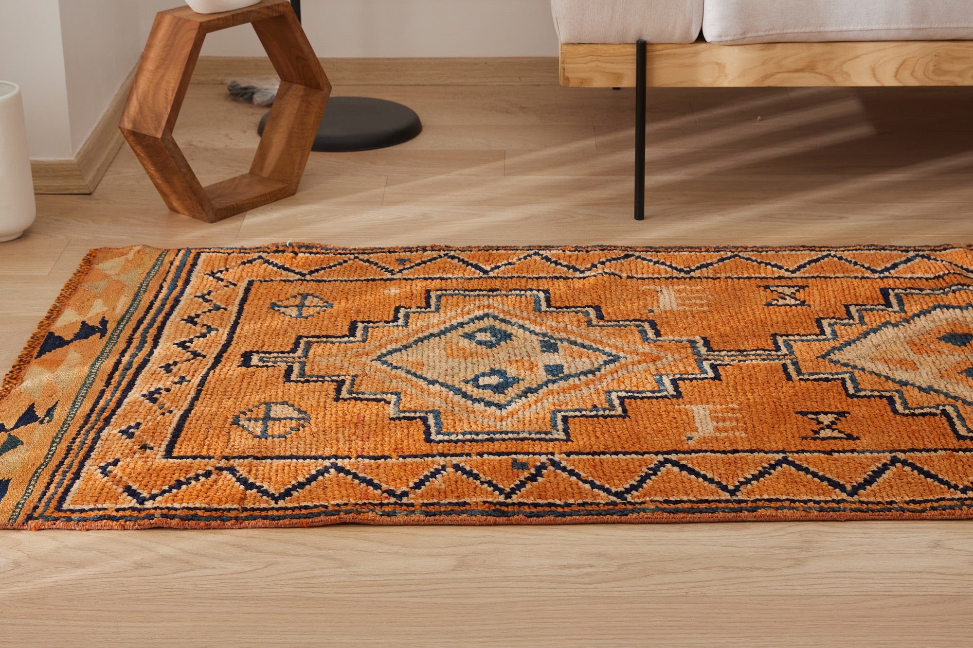 Bambie | Modern Vintage Fusion | Artisanal Geometric Carpet | Kuden Rugs