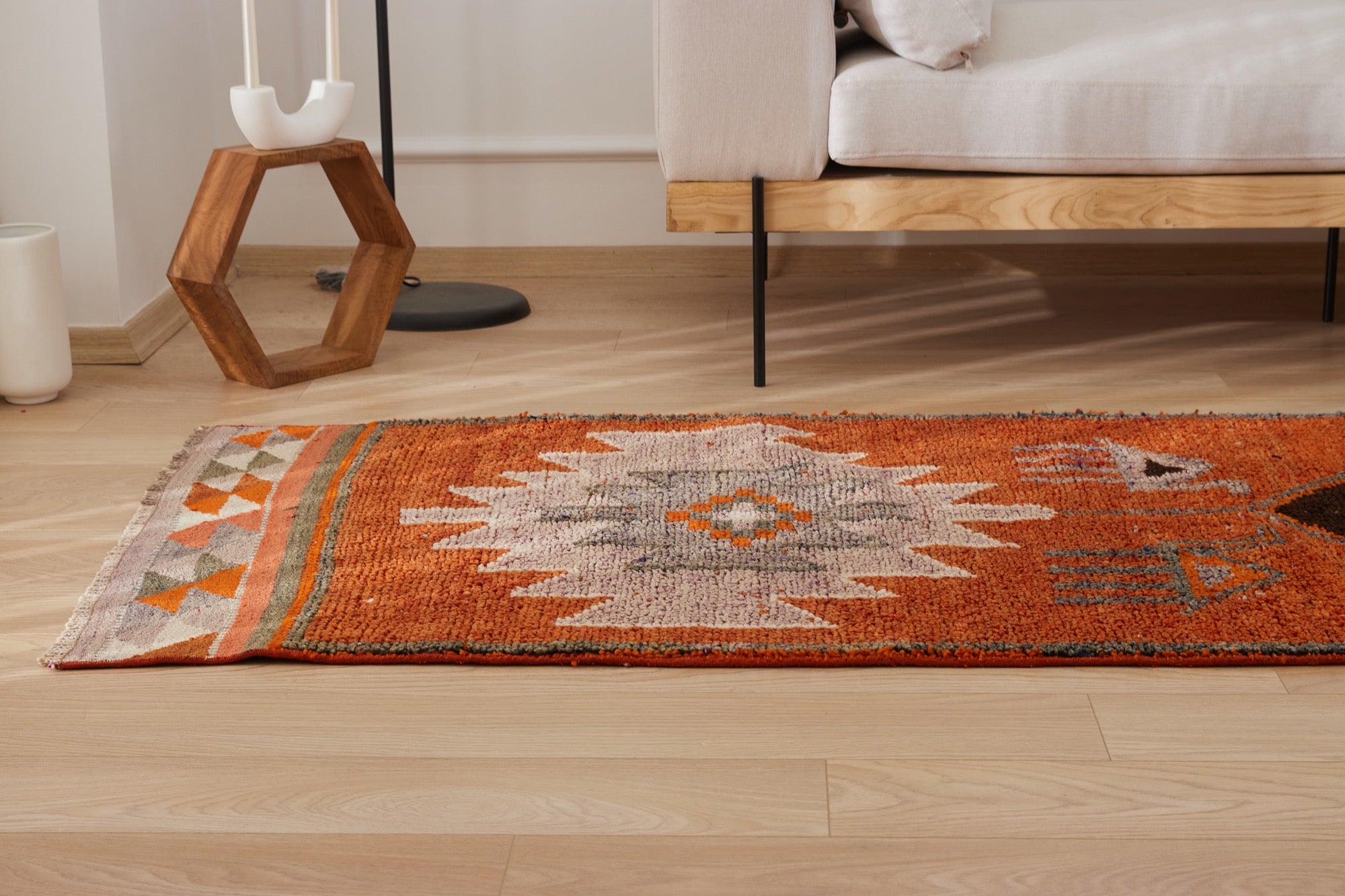 Bayley | Modern Vintage Fusion | Artisanal Geometric Carpet | Kuden Rugs