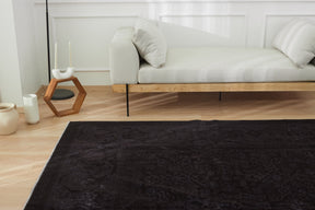 Bellarose | Artisanal Wool Blend | Unique Black Carpet | Kuden Rugs