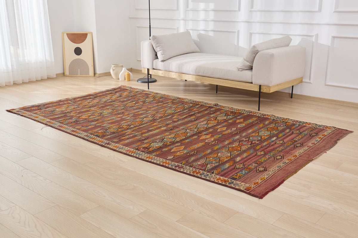 Brisa: An Enchanting Turkish Kilim Rug with a Regal Purple Hue | Kuden Rugs