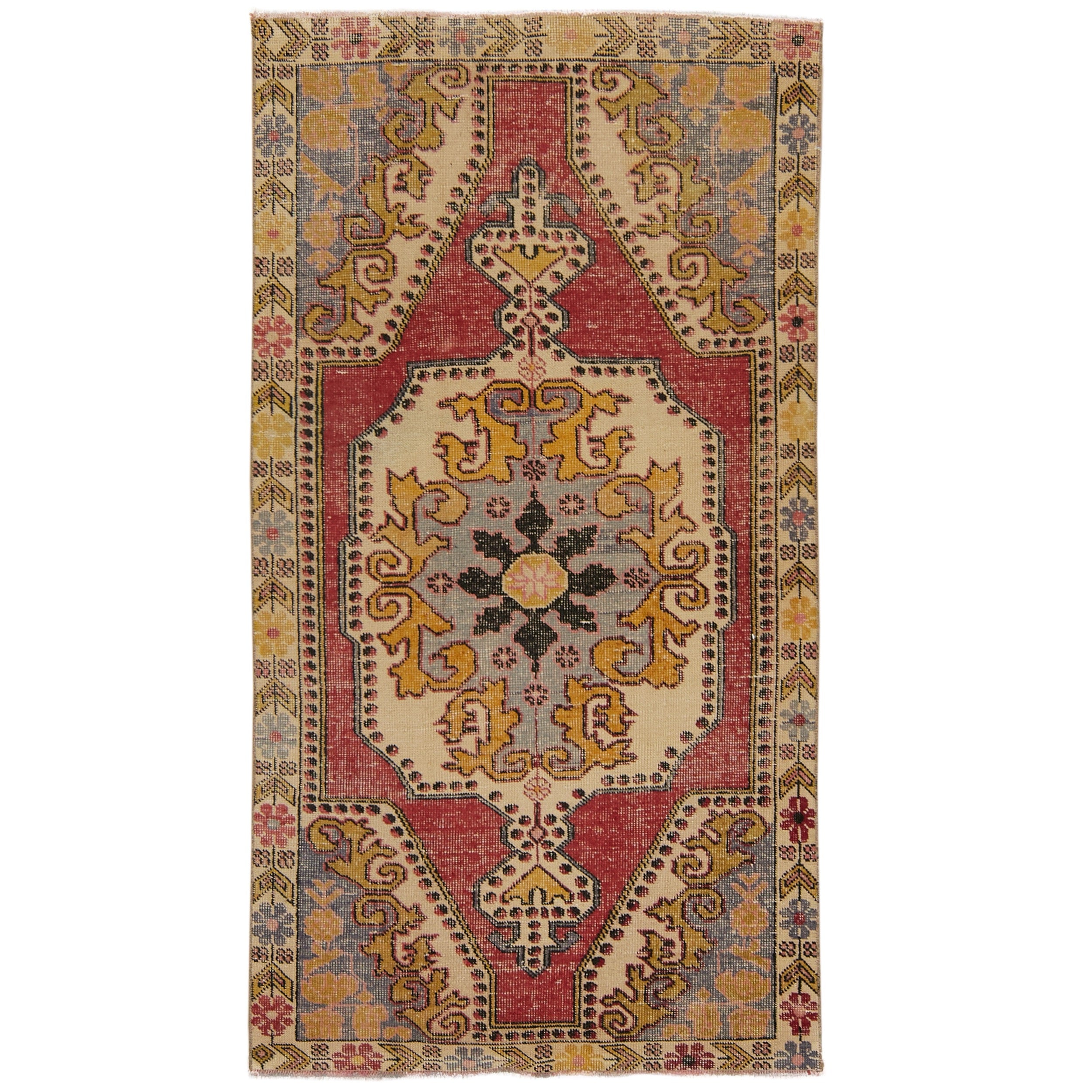 4' x 8' Vintage Turkish Rug, Red - Brittany | Kuden Rugs