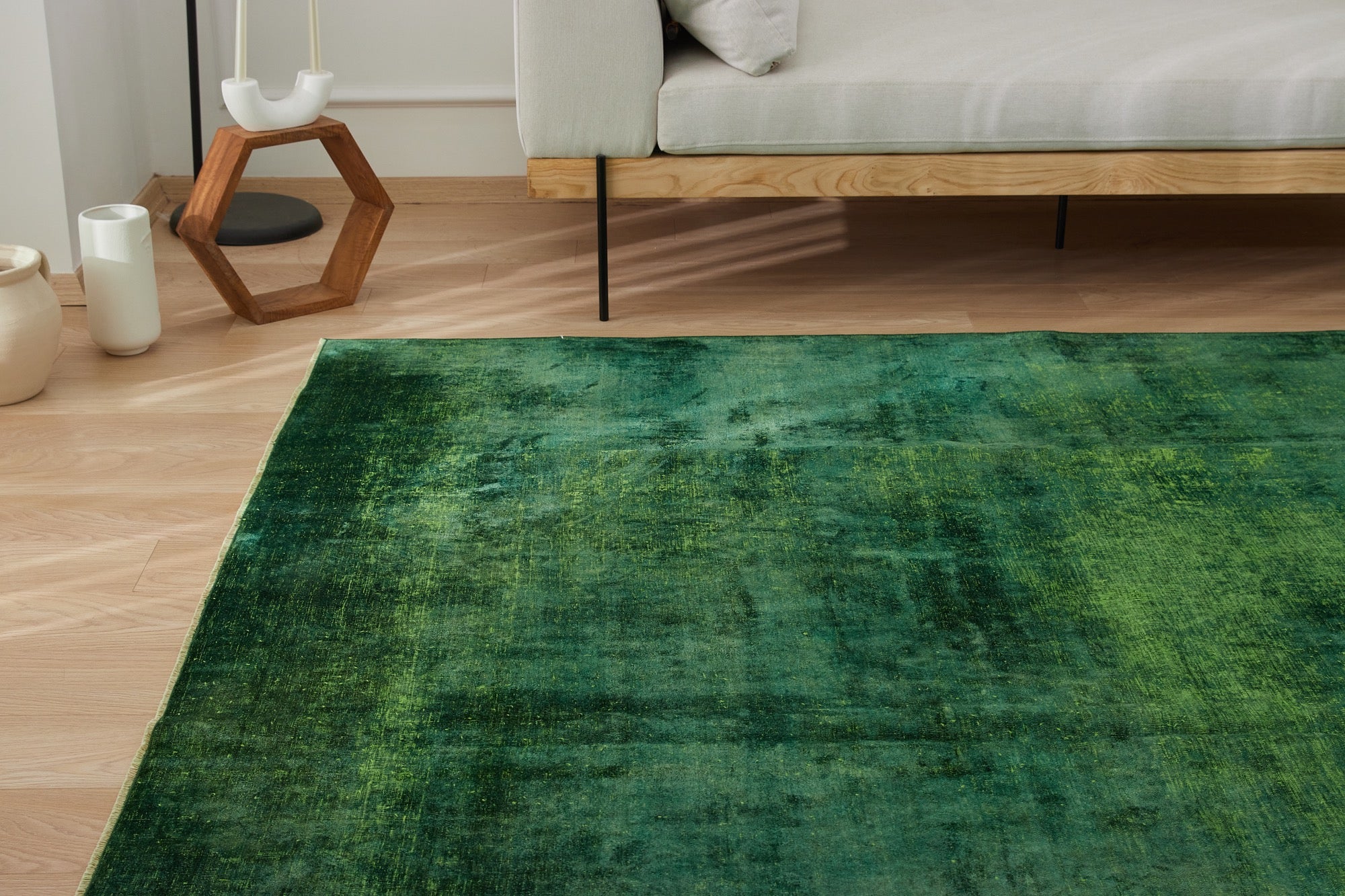 Candice | Modern Vintage Allure | Artisanal Plain Carpet | Kuden Rugs