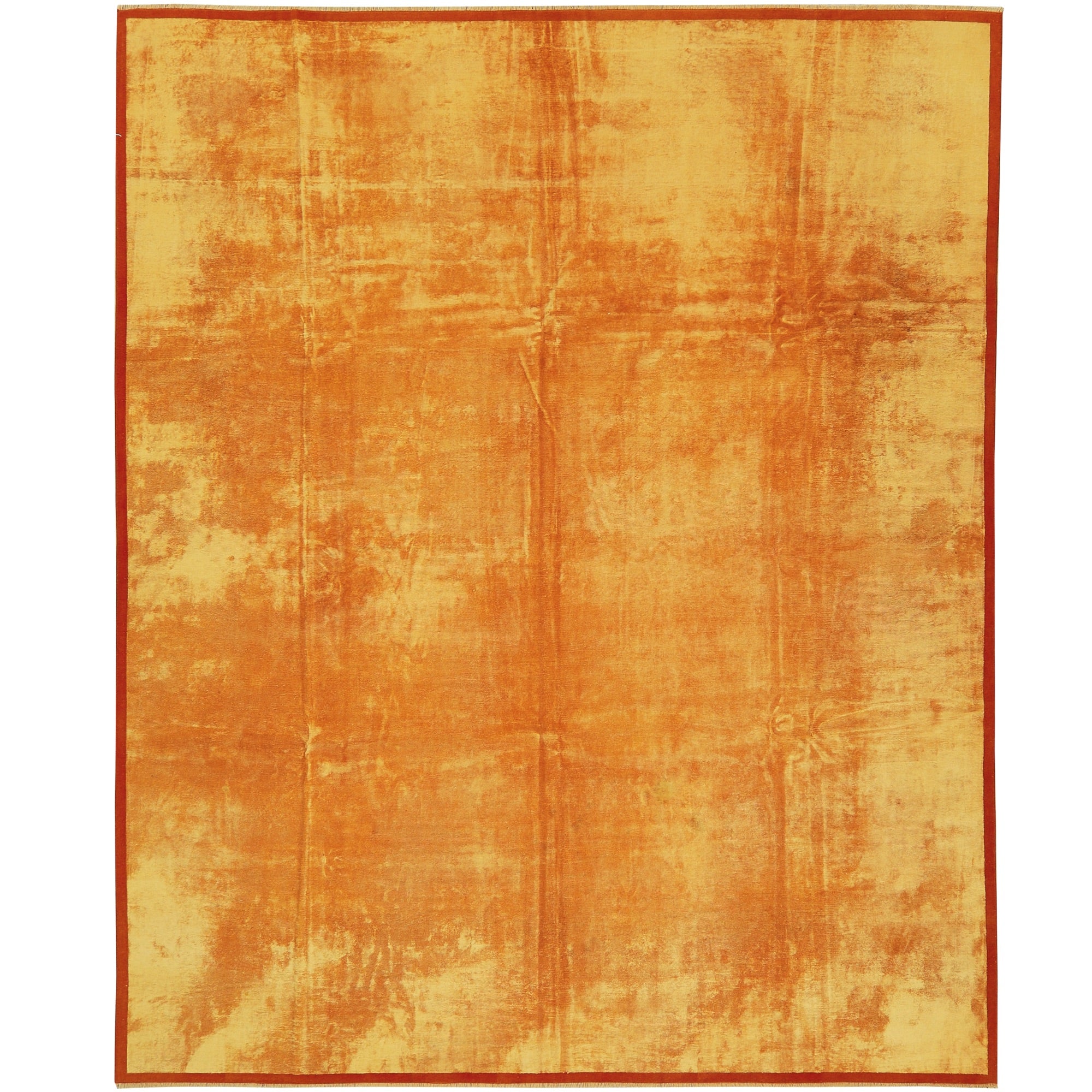 Carmela | Radiant Orange Simplicity | Vintage Nepal Rug | Kuden Rugs