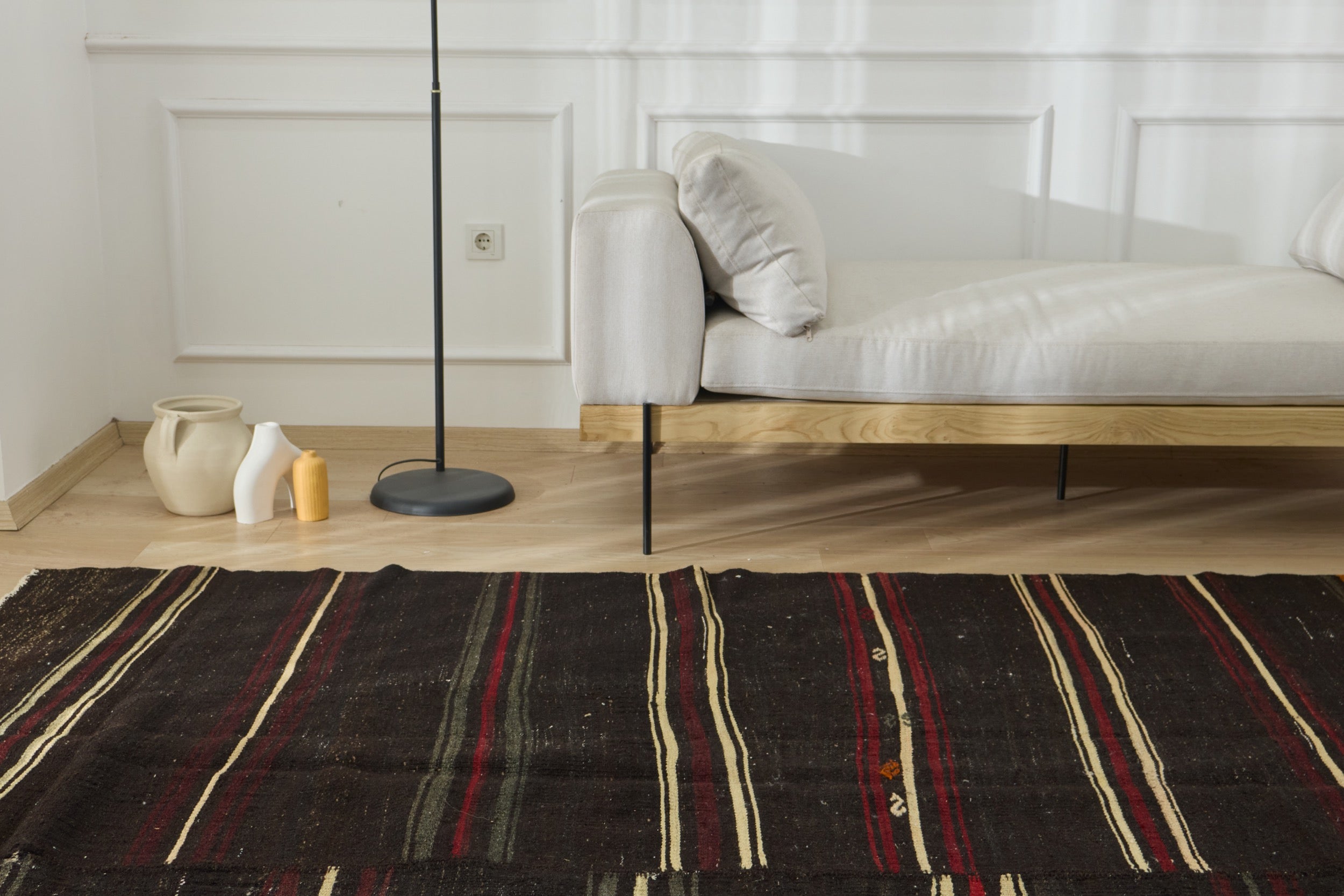 Discover the striped charm of the Cheyanne vintage rug. | Kuden Rugs