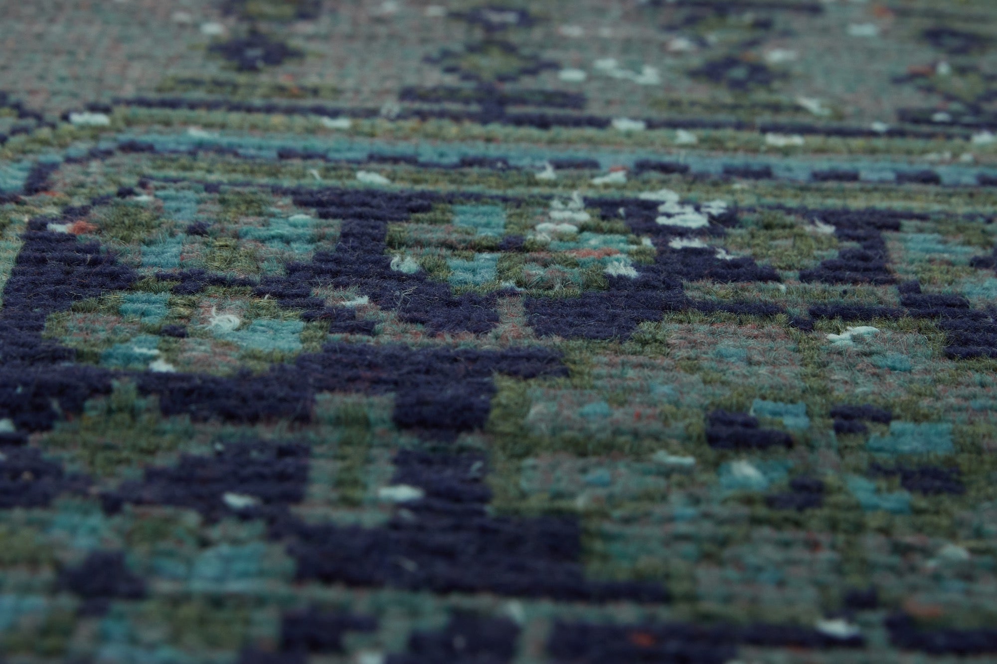 Clarabel | Distinctive Overdyed Area Rug in Vibrant Turquoise | Kuden Rugs