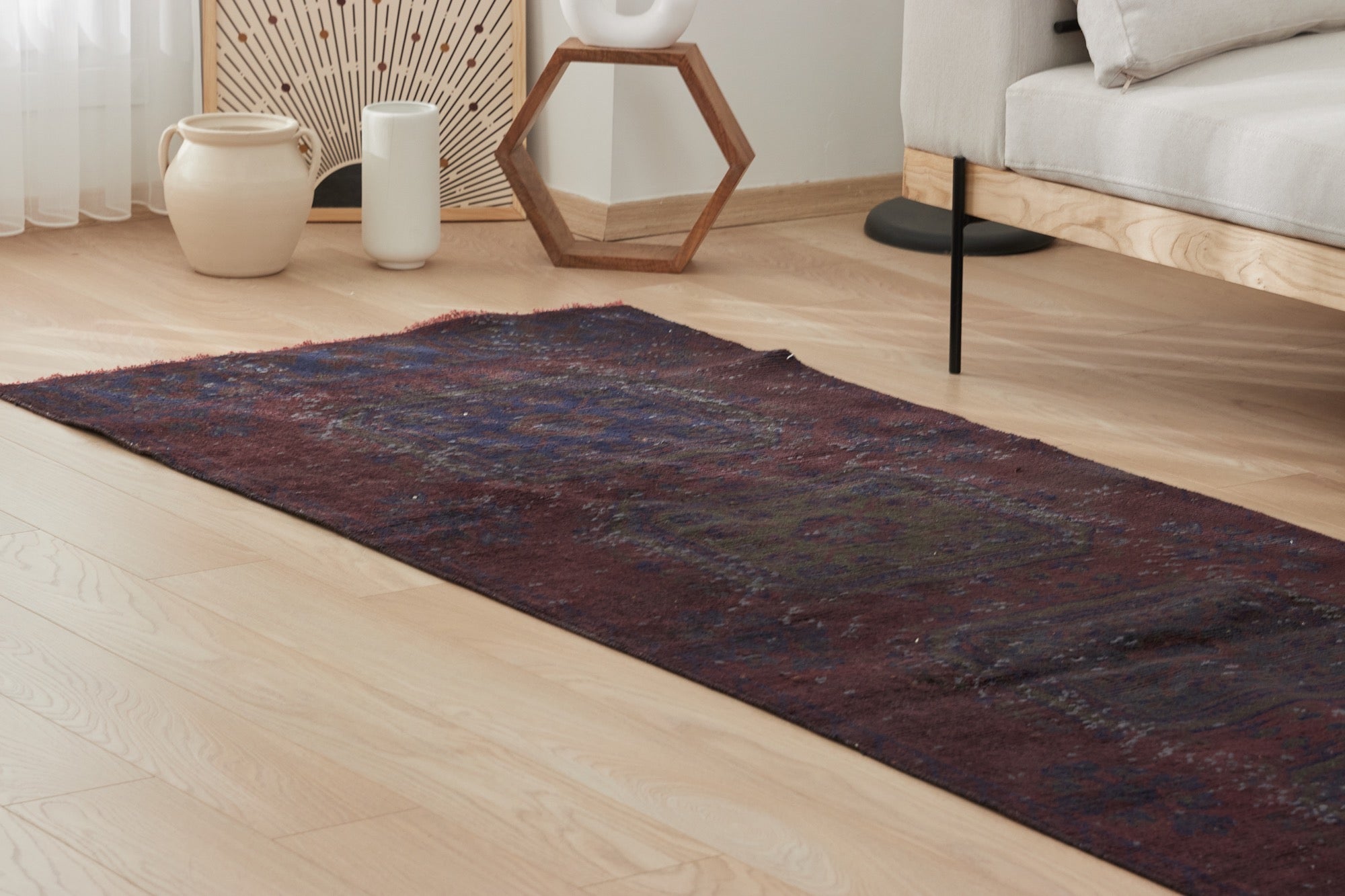 Cordie | Hand-Knotted Turkish Runner with Overdyed Charm | Kuden Rugs