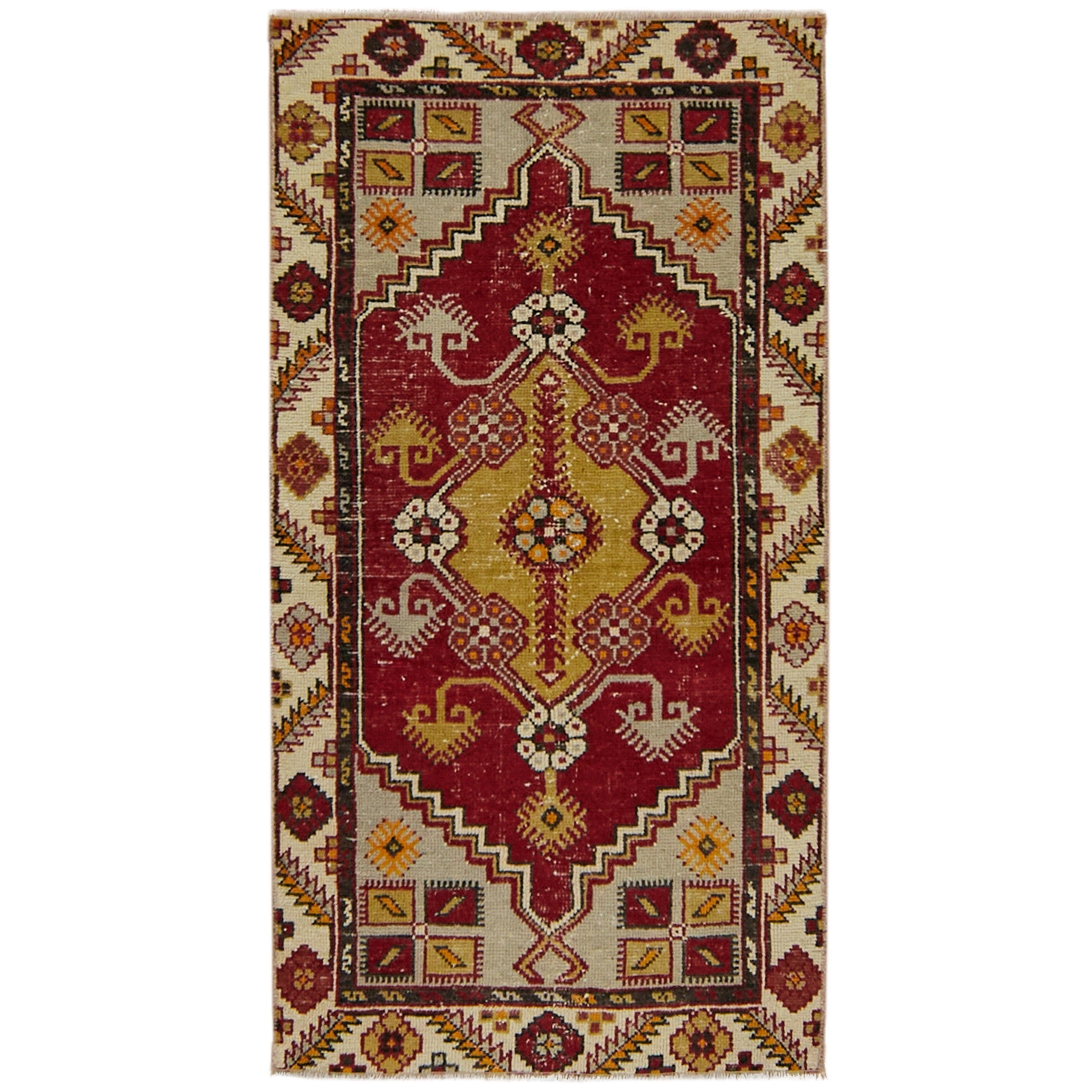 3' x 5' Vintage Turkish Rug, Red - Debra | Kuden Rugs