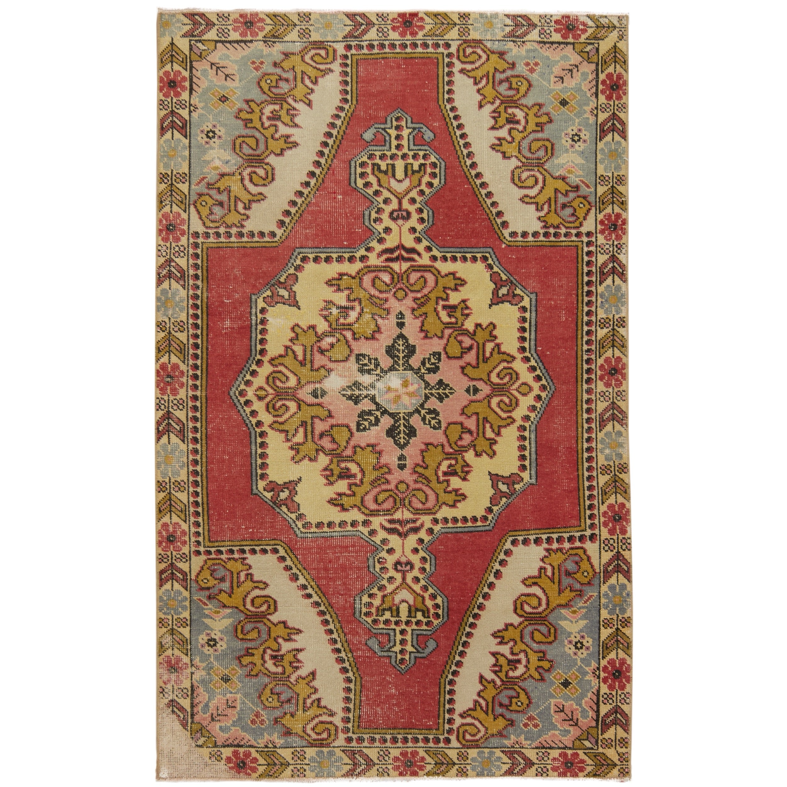 Dee Rugs 4' x 7' Vintage Turkish Rug, Red - Dee | Kuden Rugs